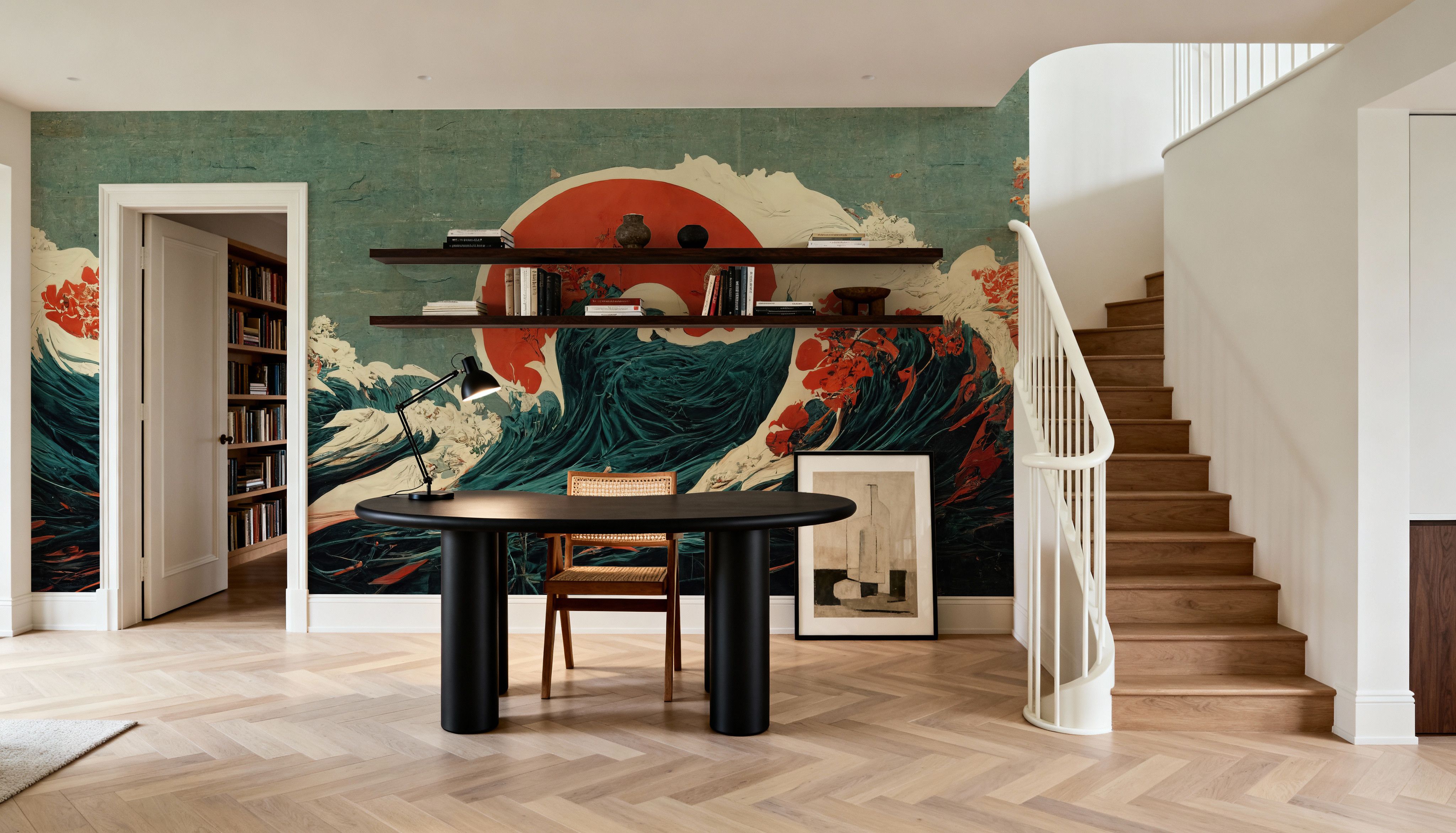 Hokusai Sun, Wallpaper