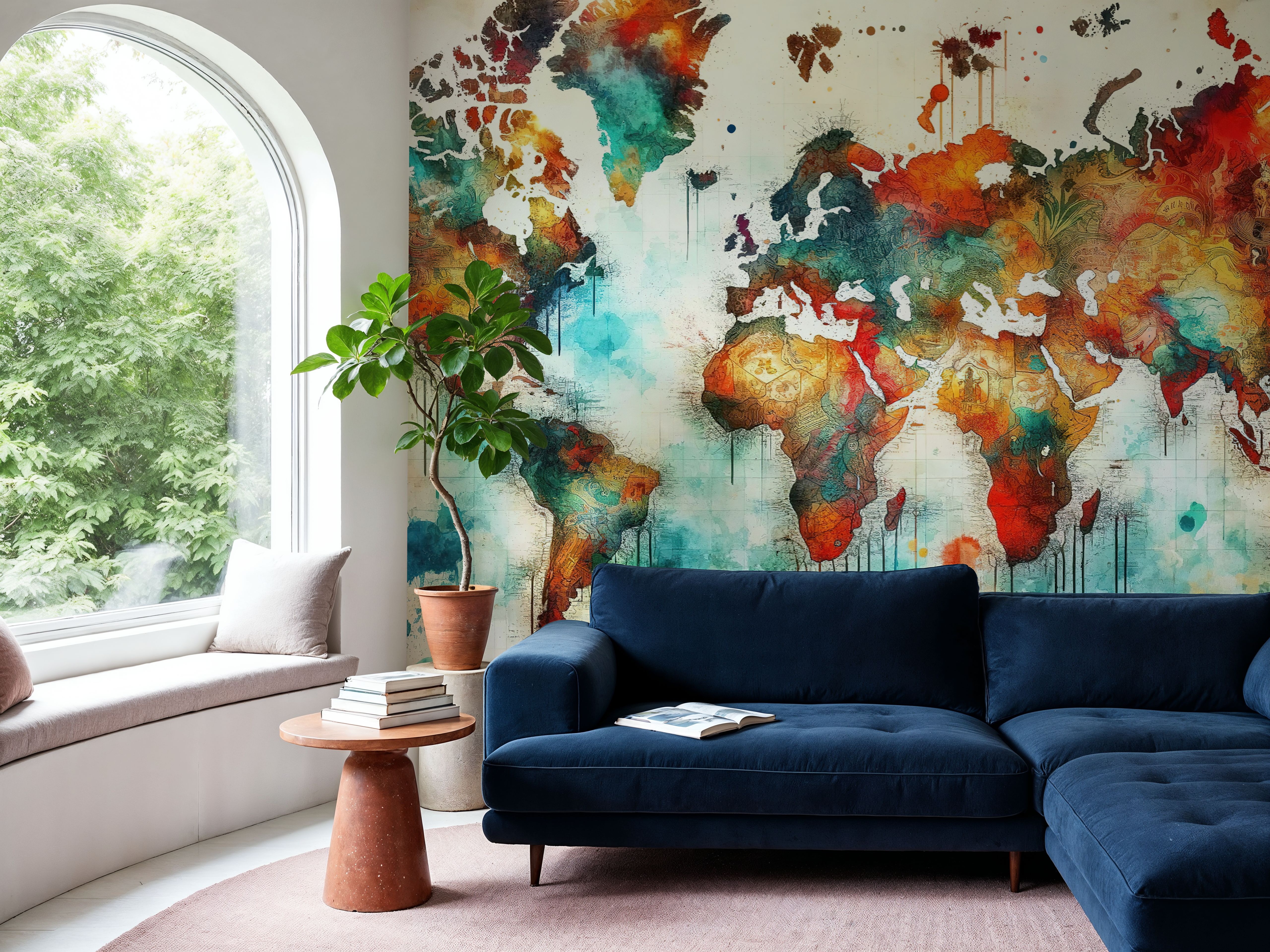 Watercolor Historical World Map