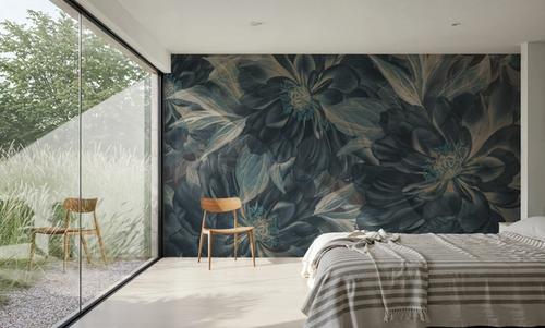 Peony Study - Midnight Teal