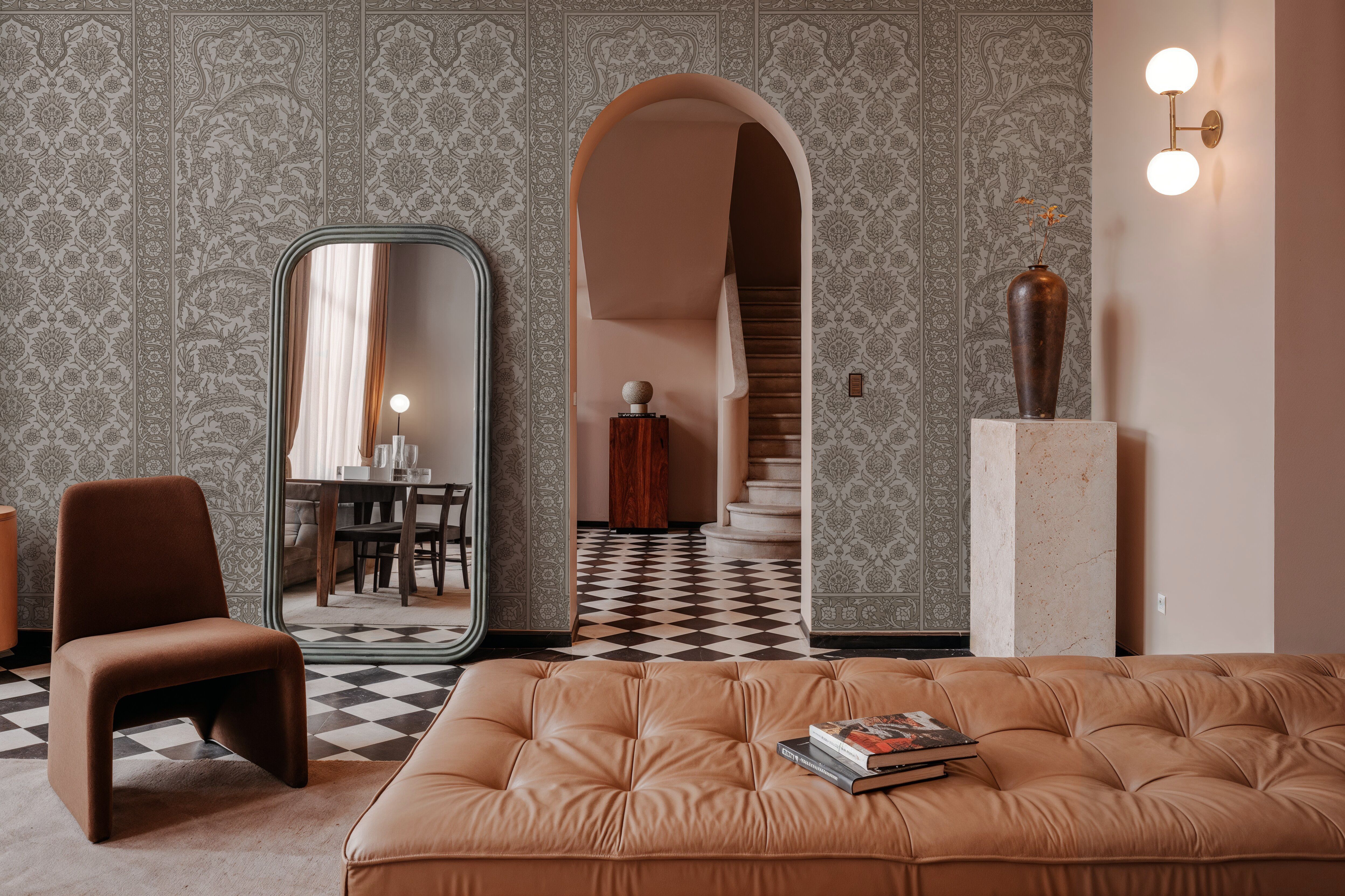 Riad Ornaments, Alpine Oat, Wallpaper