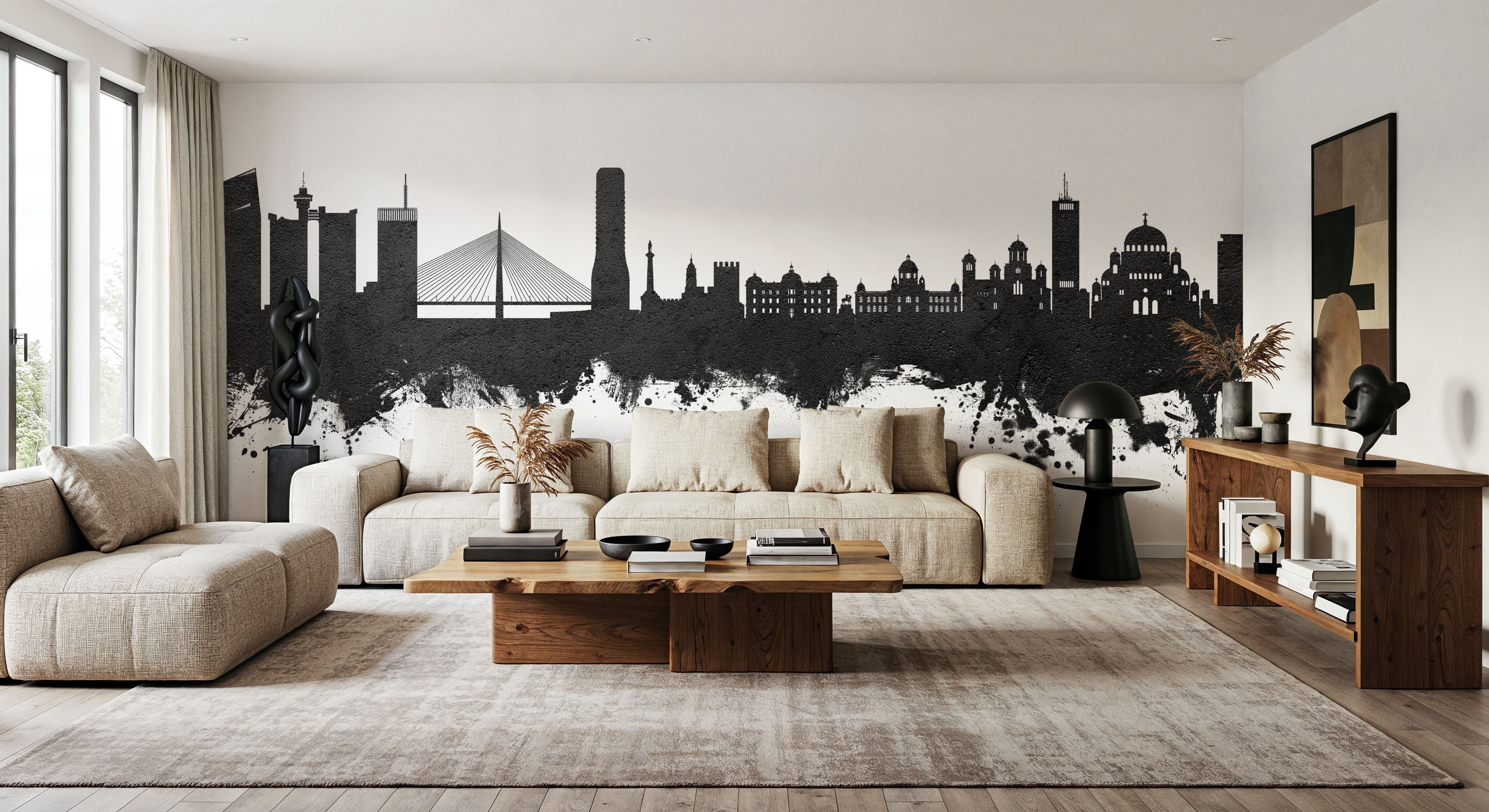 Belgrade Serbia Skyline Black & White