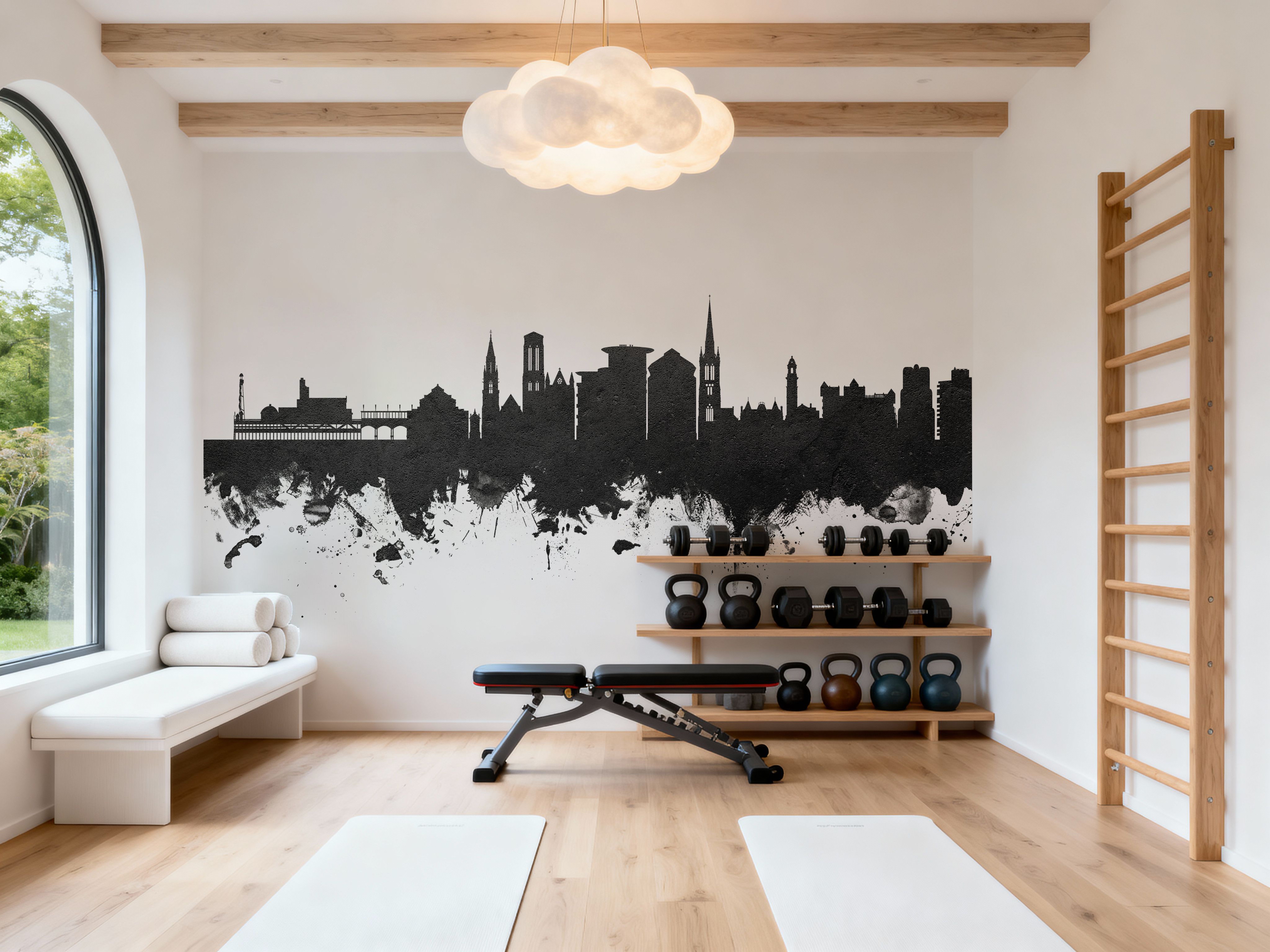 Bournemouth England Skyline Black & White