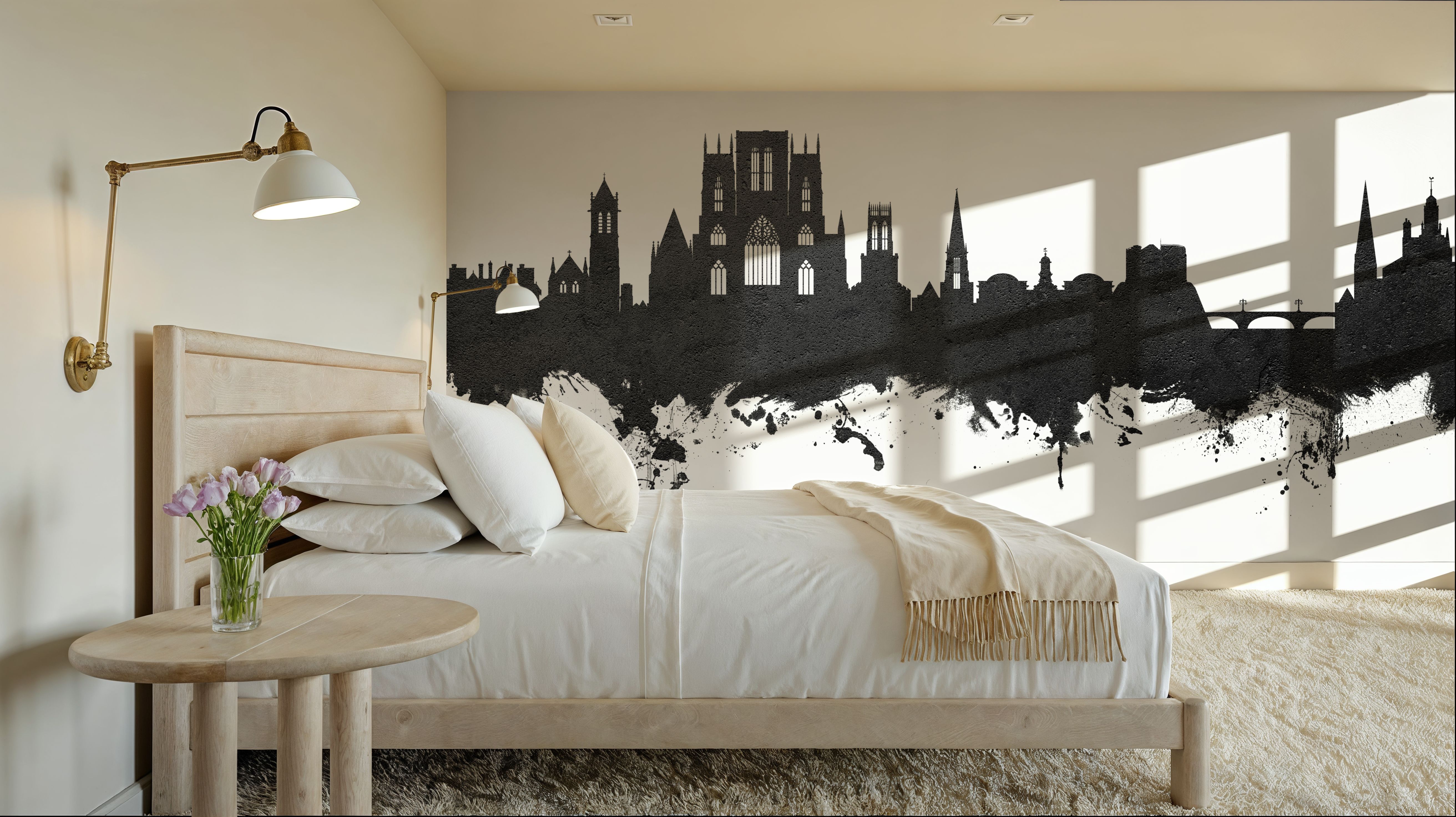 York England Skyline Black & White