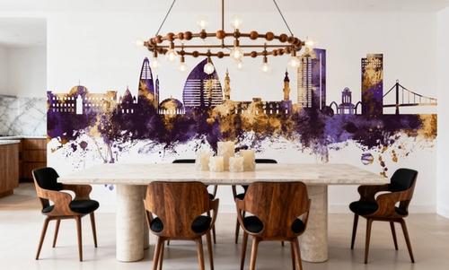 Khartoum Sudan Skyline Purple & Gold