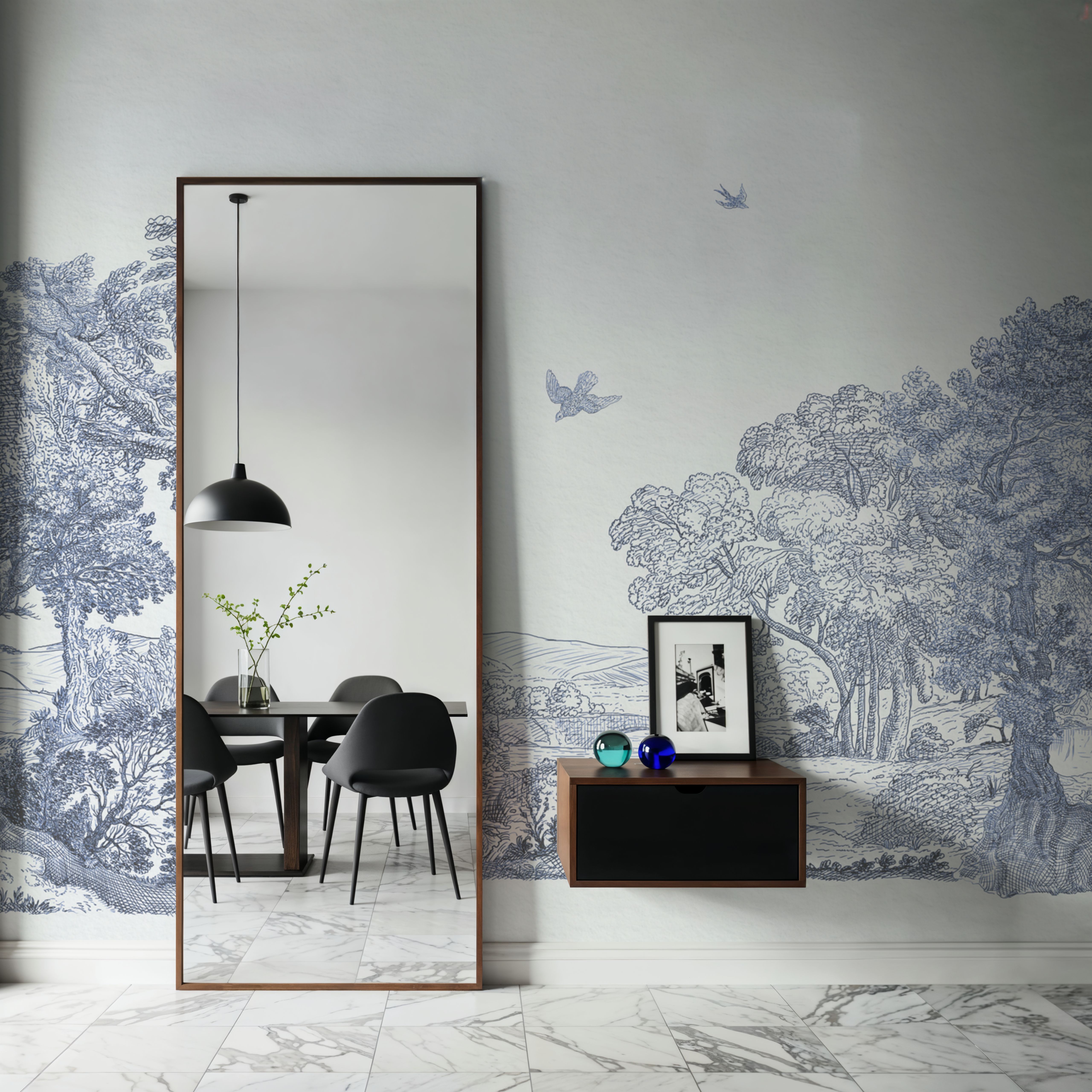 French Landscape, Dusty Blue