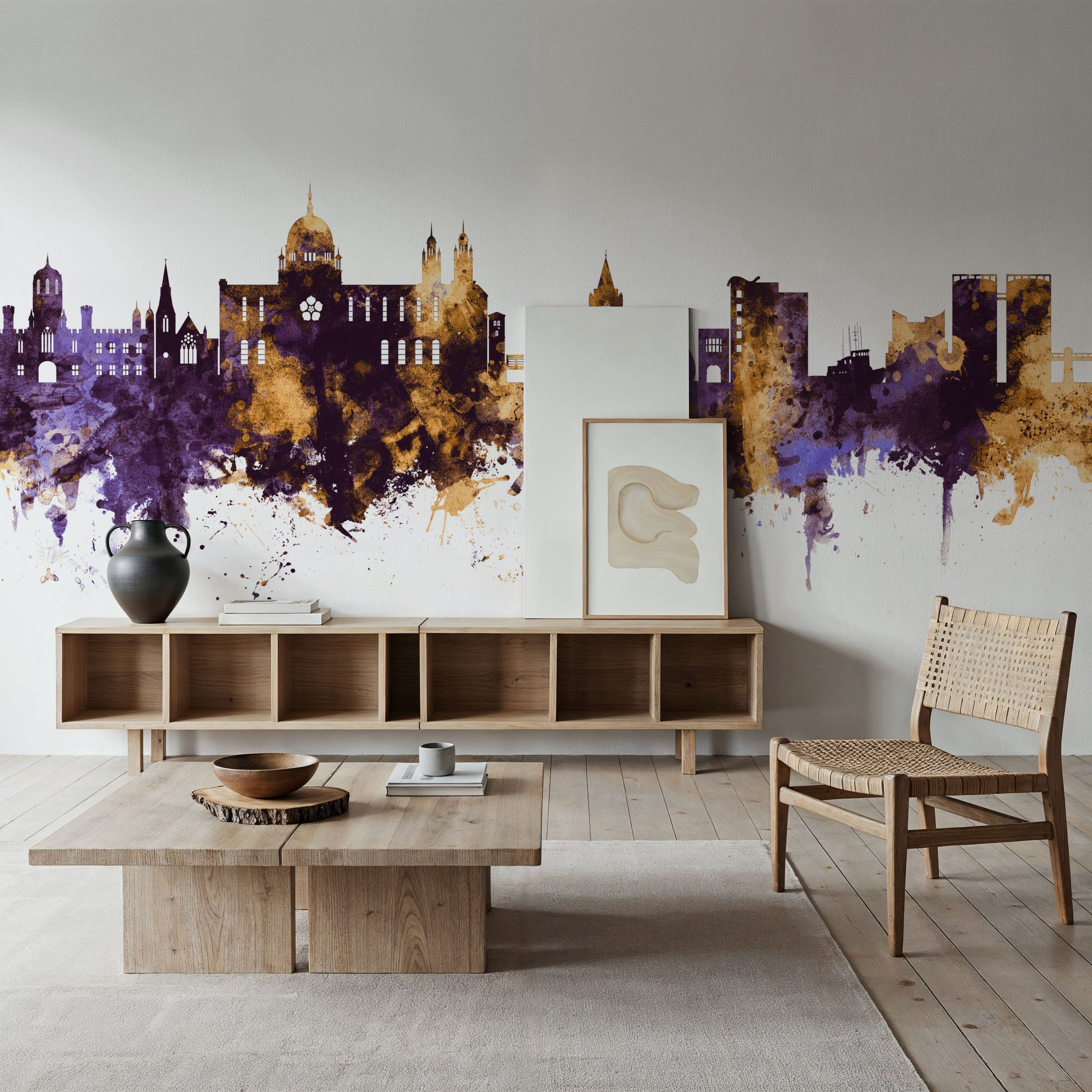 Galway Ireland Skyline Purple & Gold