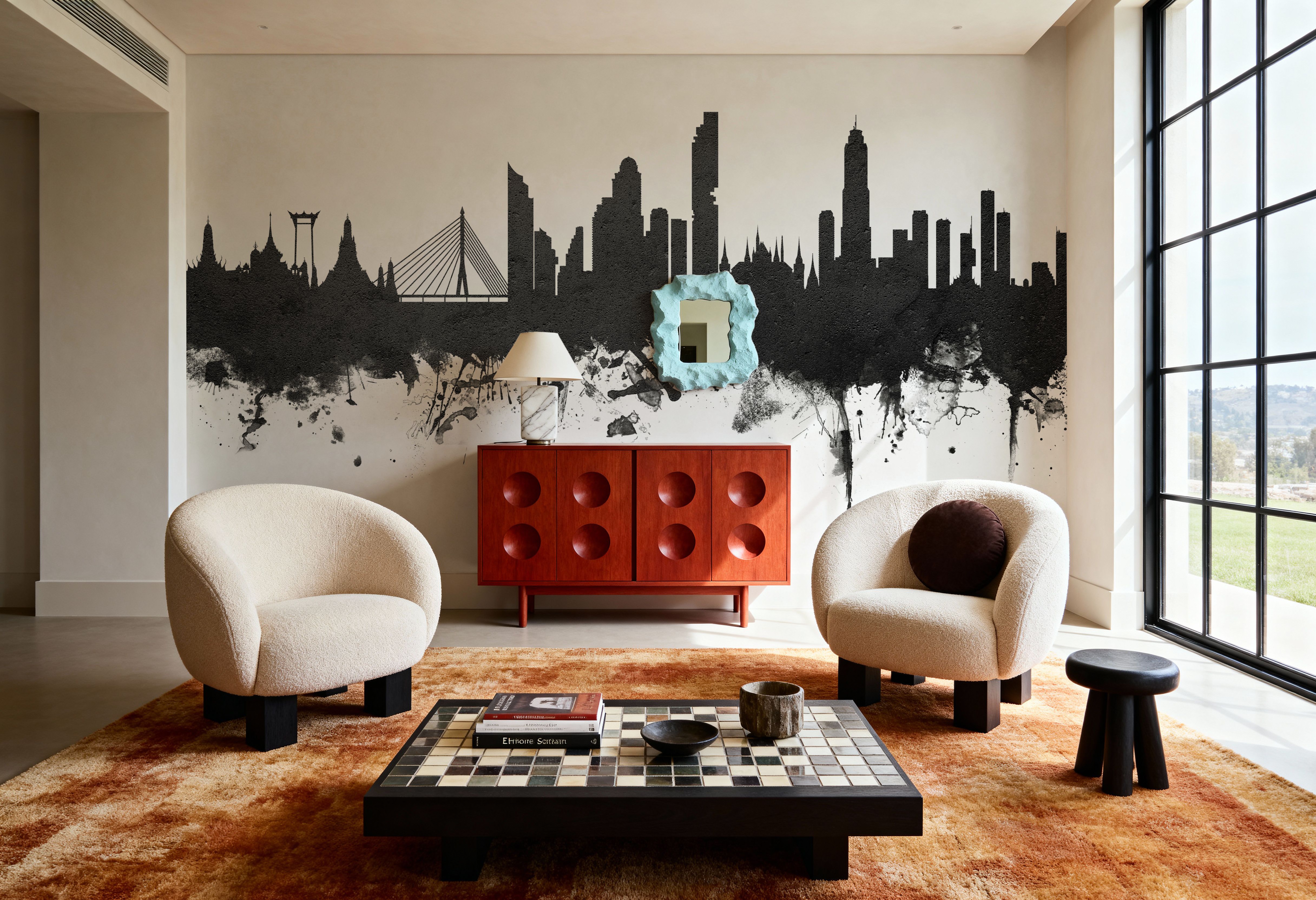 Bangkok Thailand Skyline Black & White