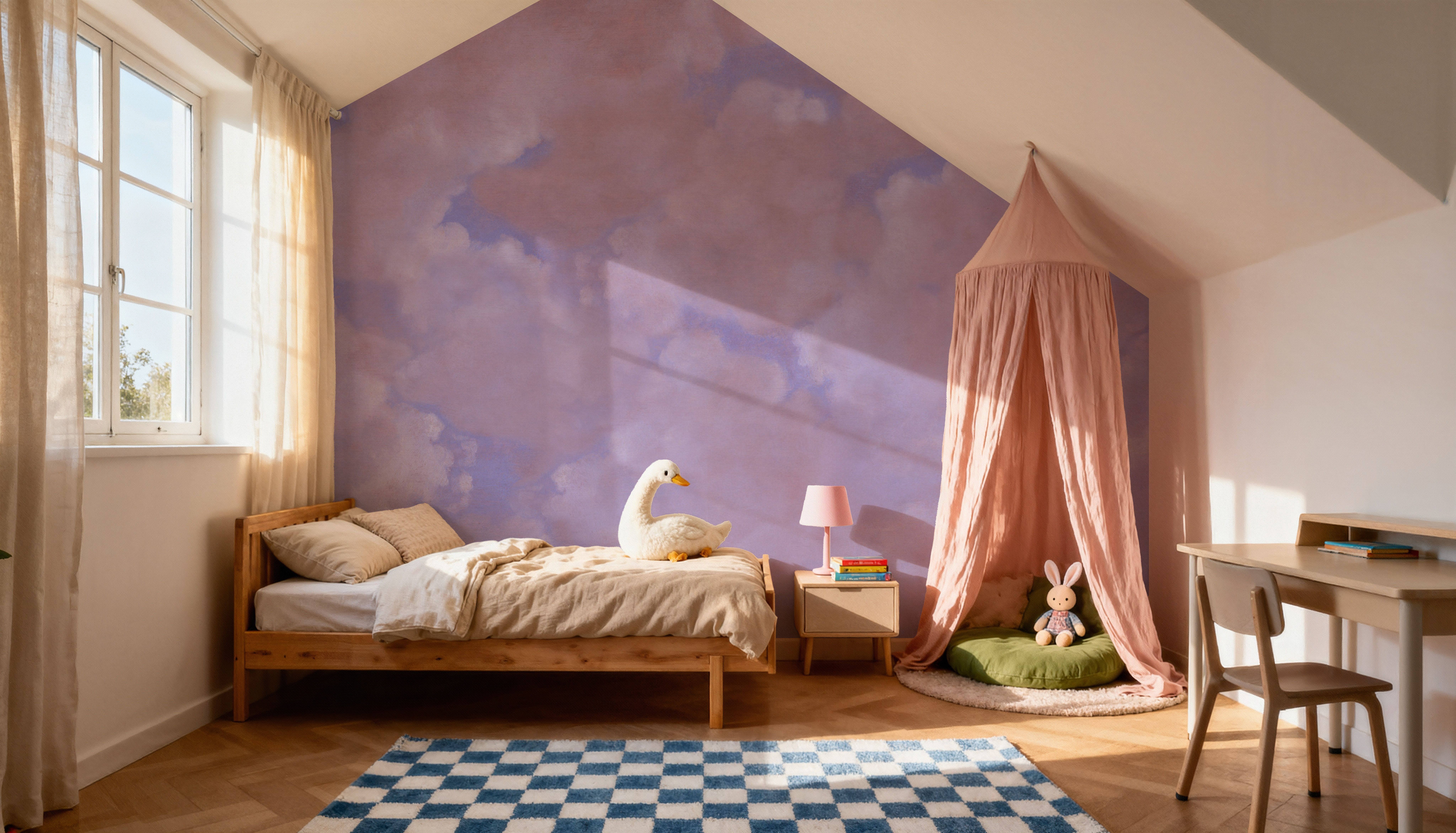 Painted Dreamy Clouds, Aura Indigo, Wallpaper