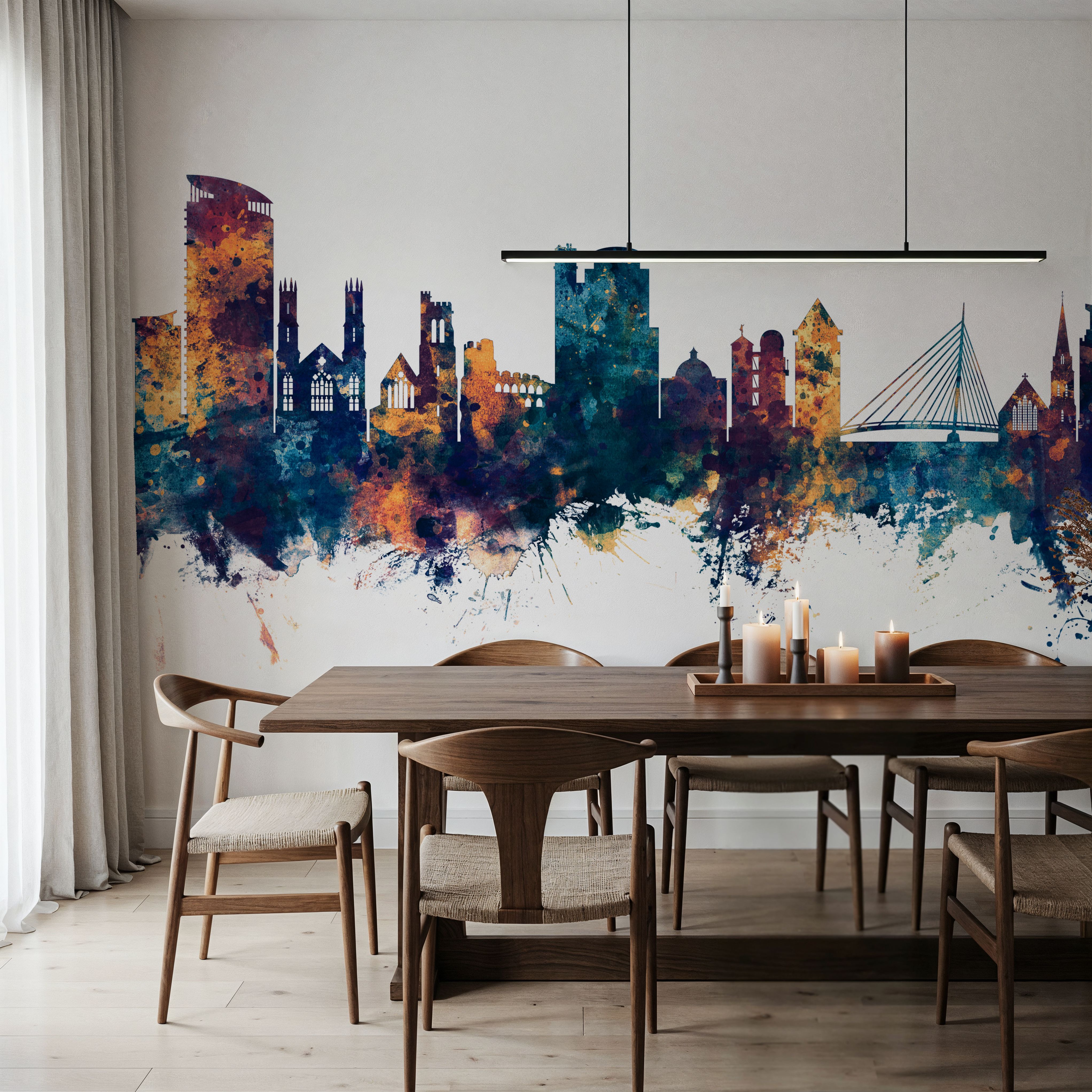 Swansea Wales Skyline Blue & Bronze