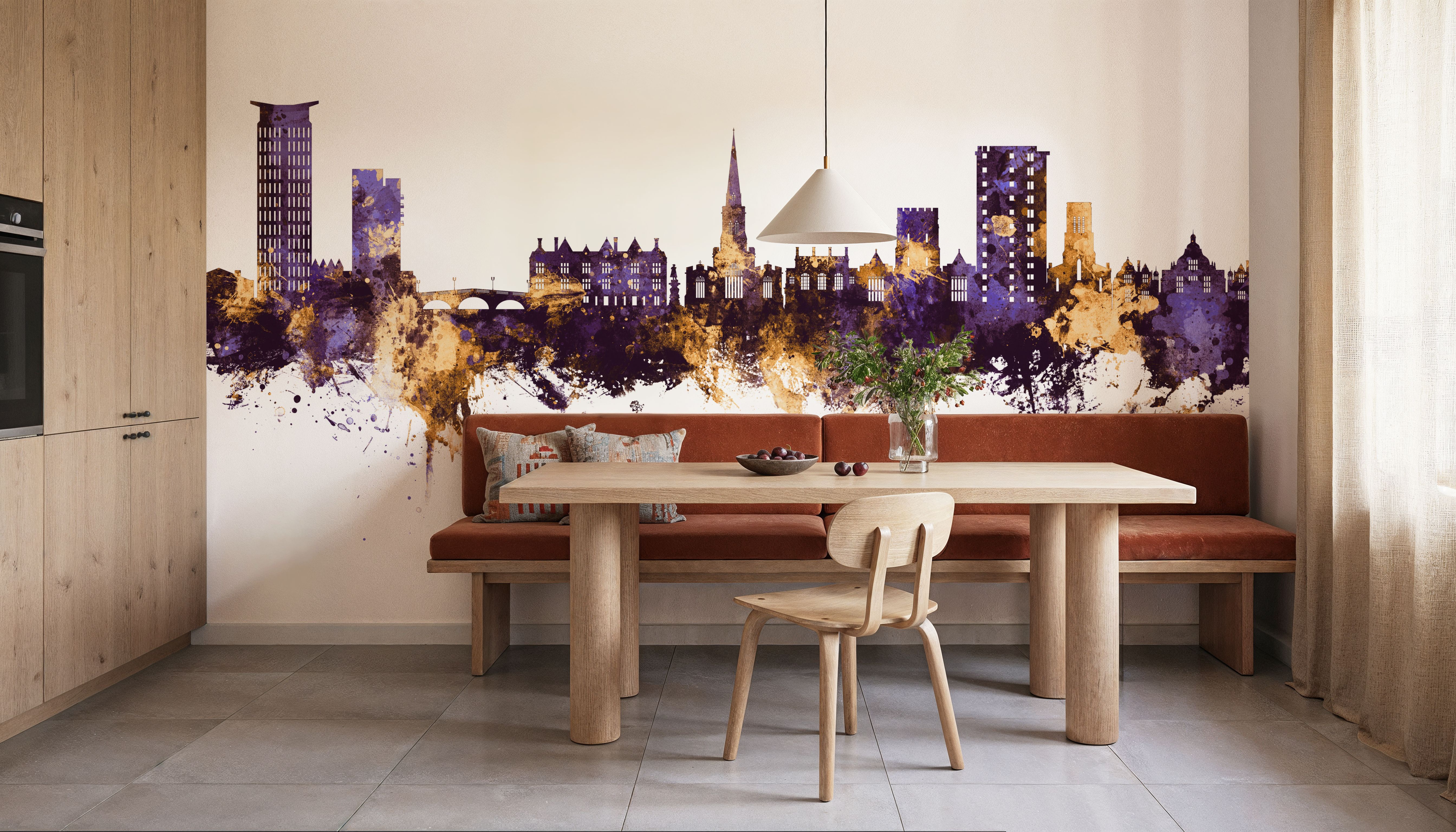 Bedford England Skyline Purple & Gold
