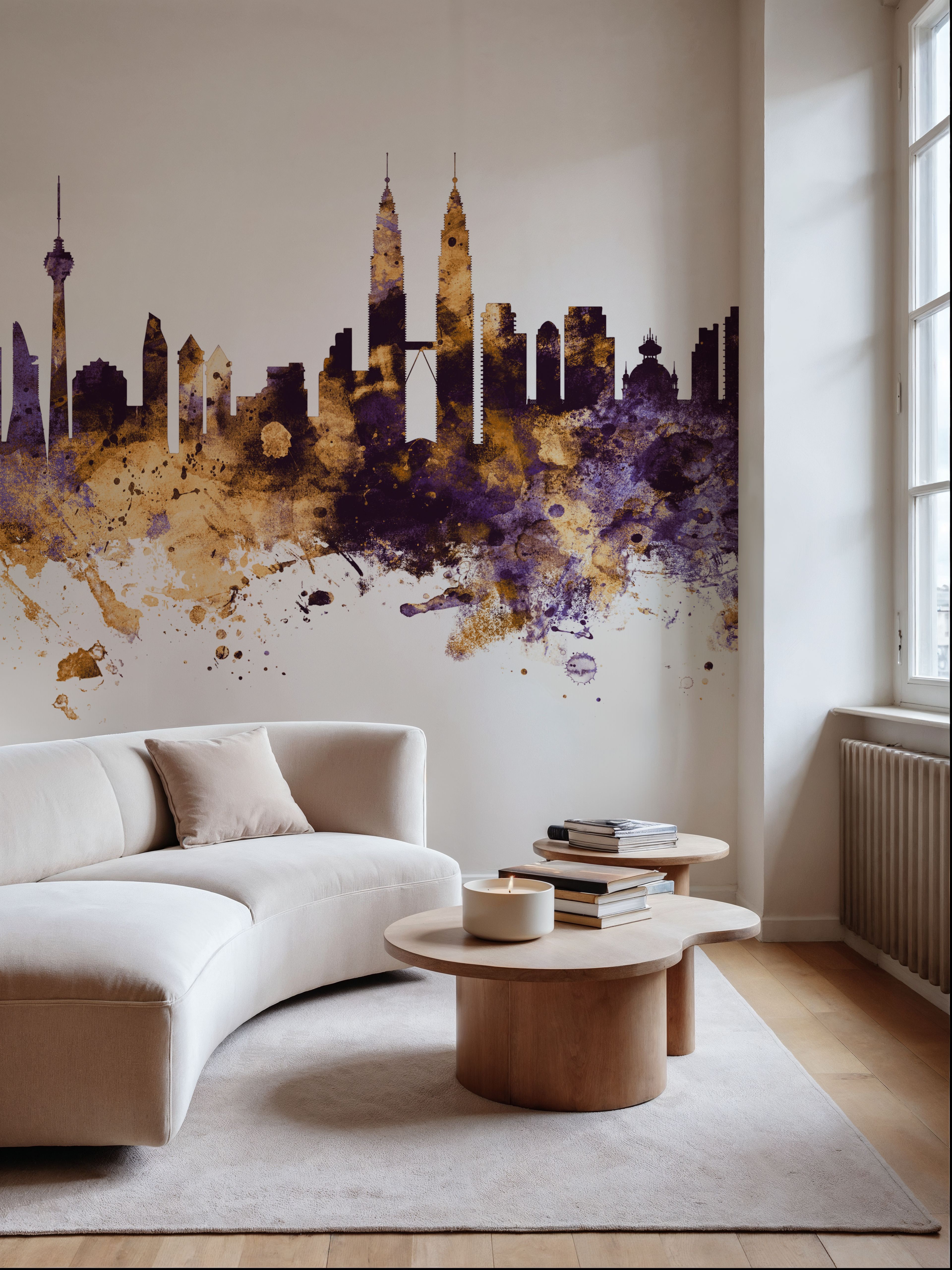Kuala Lumpur Skyline Purple & Gold