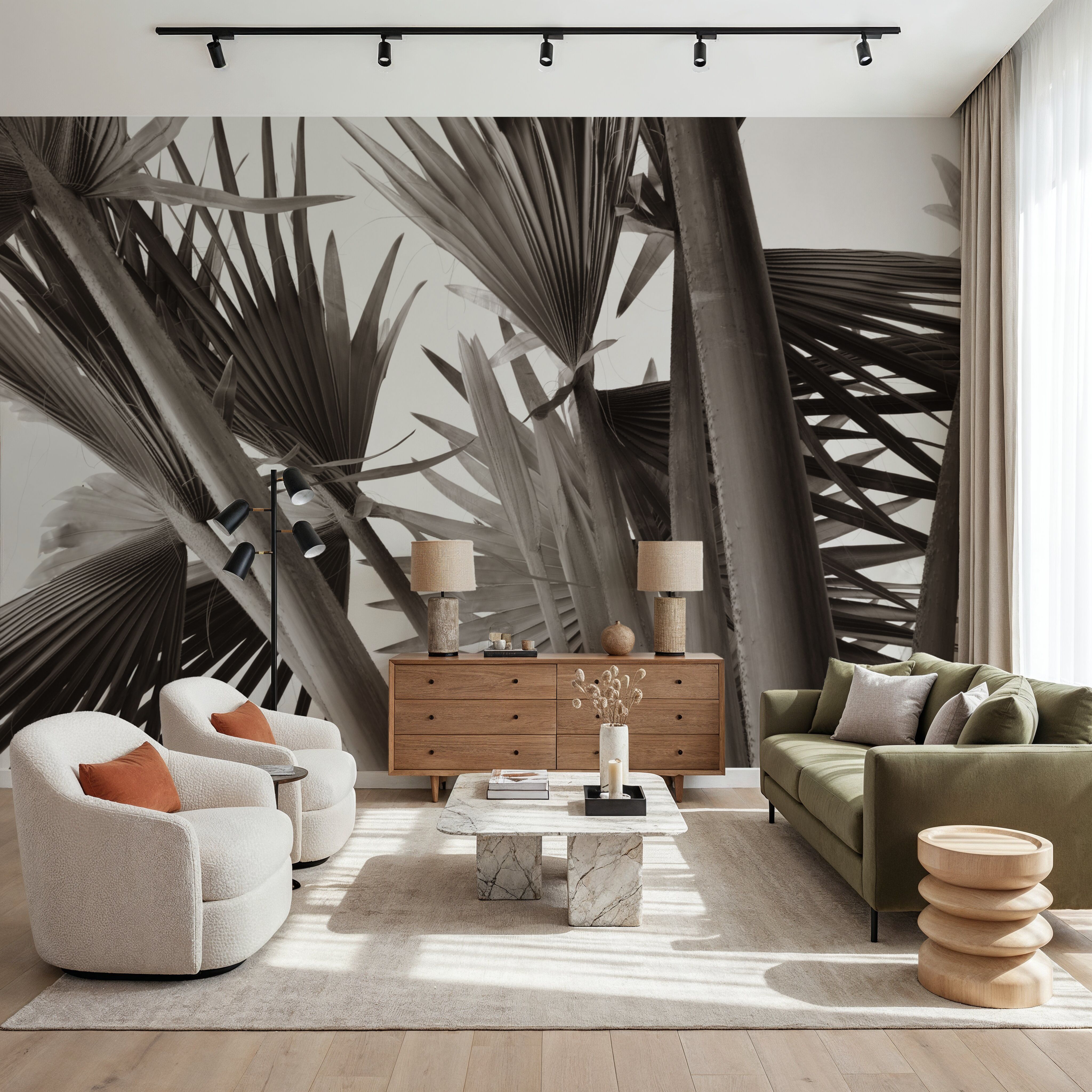 Sepia Palms