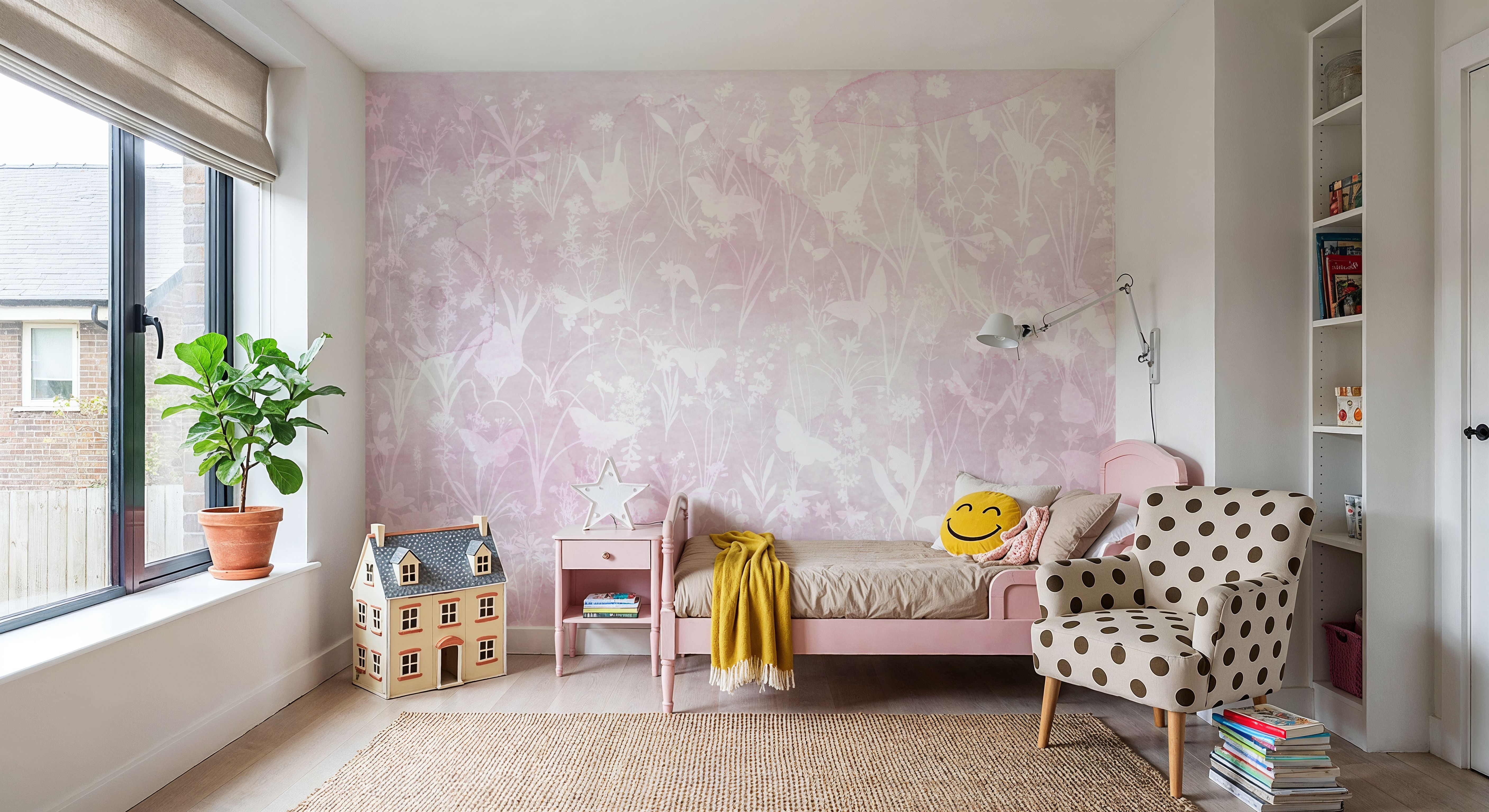 Herbals and Butterflies Double Silhouette Pink