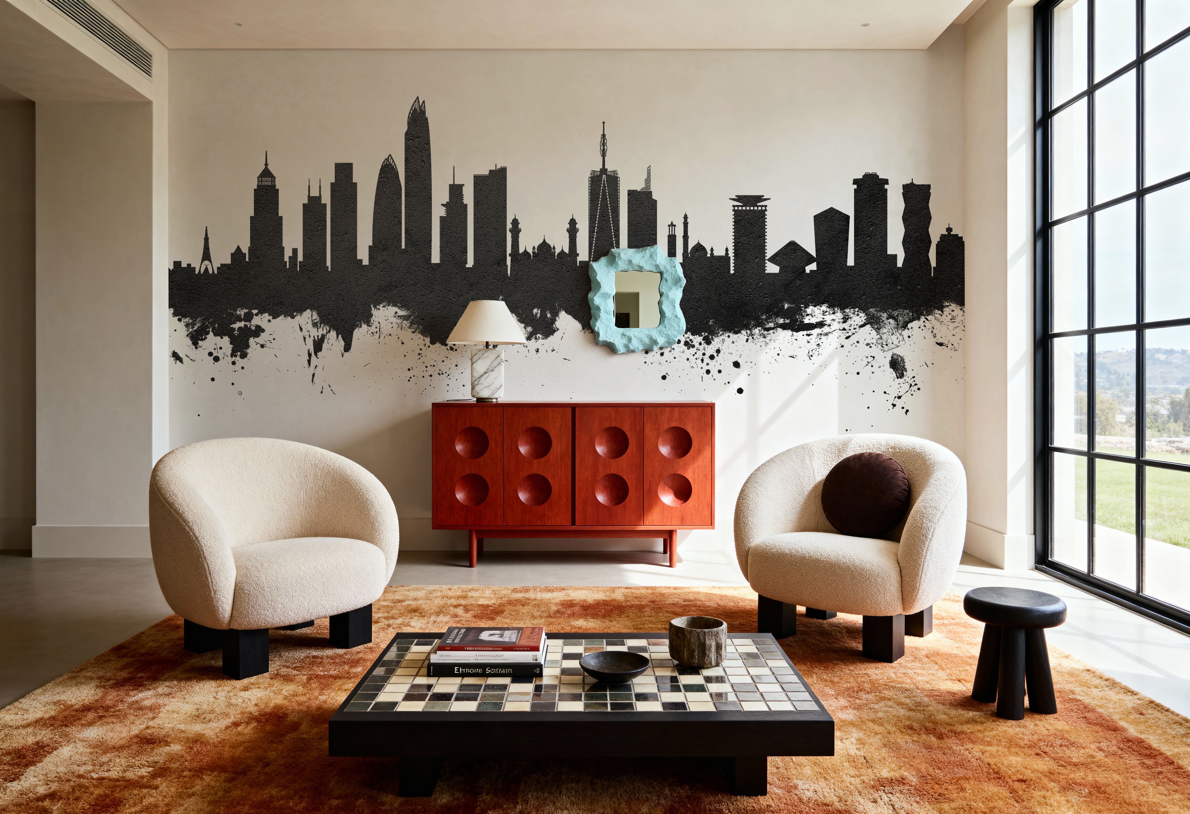 Nairobi Kenya Skyline Black & White