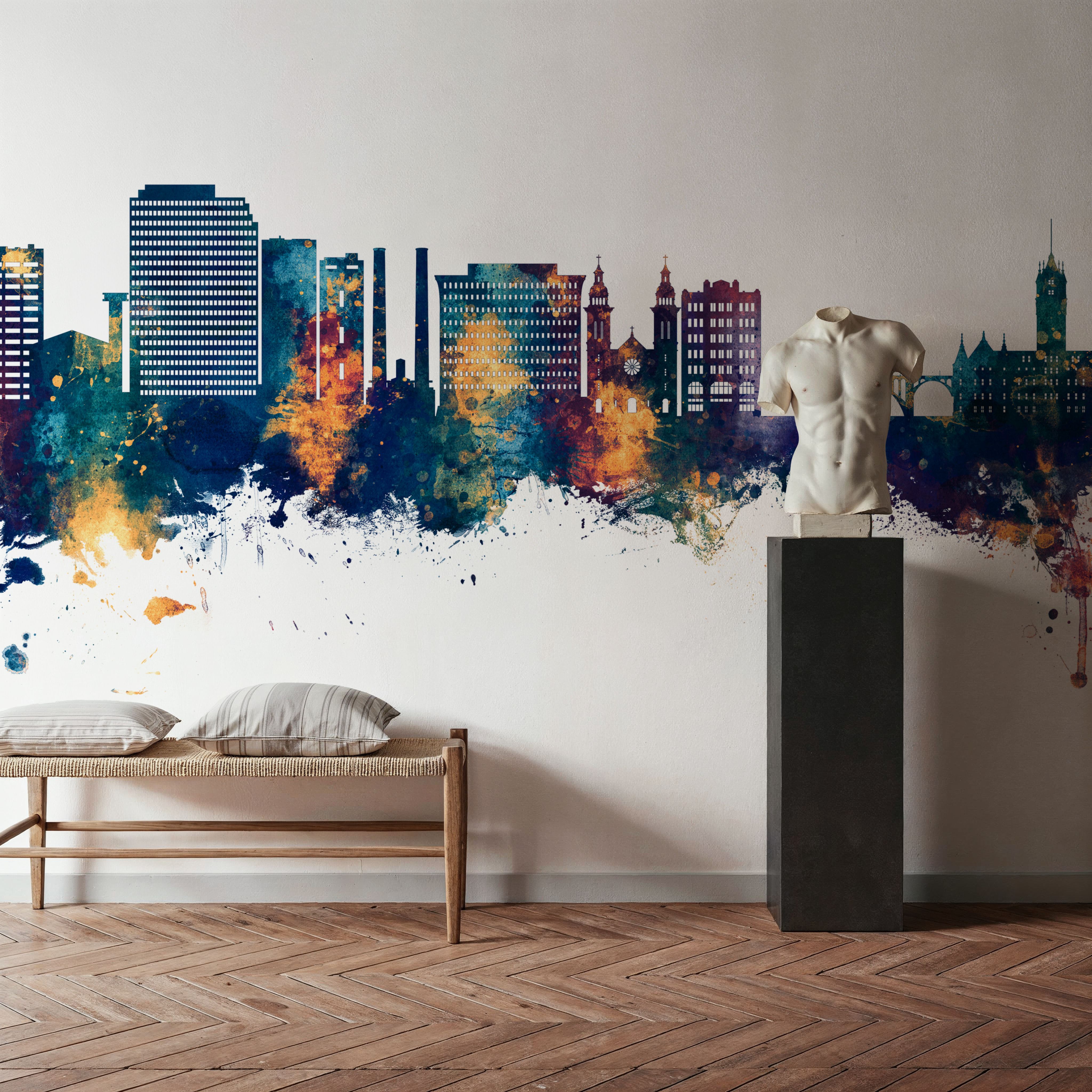 Spokane Washington Skyline Blue & Bronze