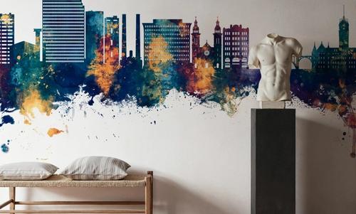 Spokane Washington Skyline Blue & Bronze