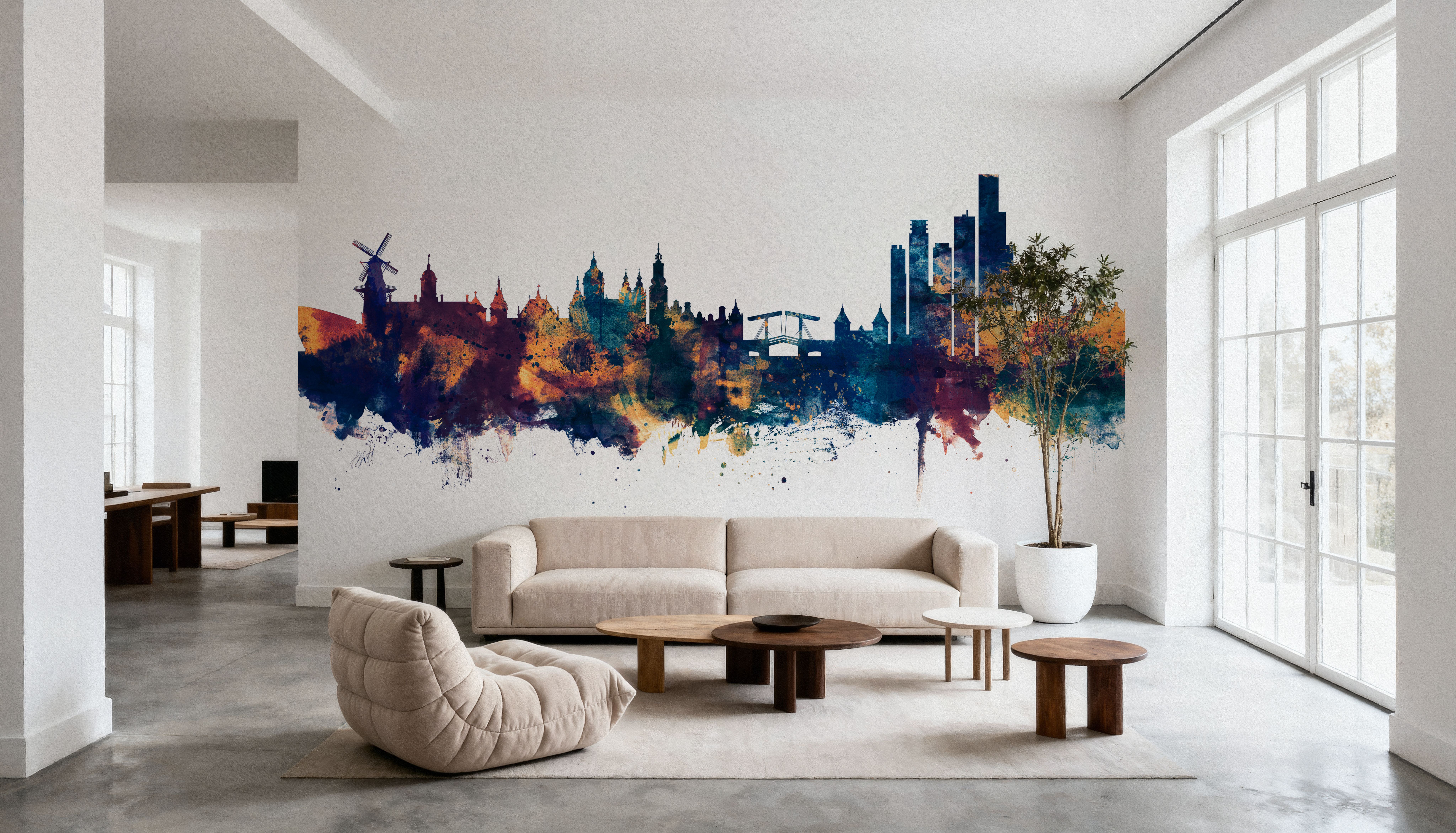 Amsterdam Skyline Blue & Bronze