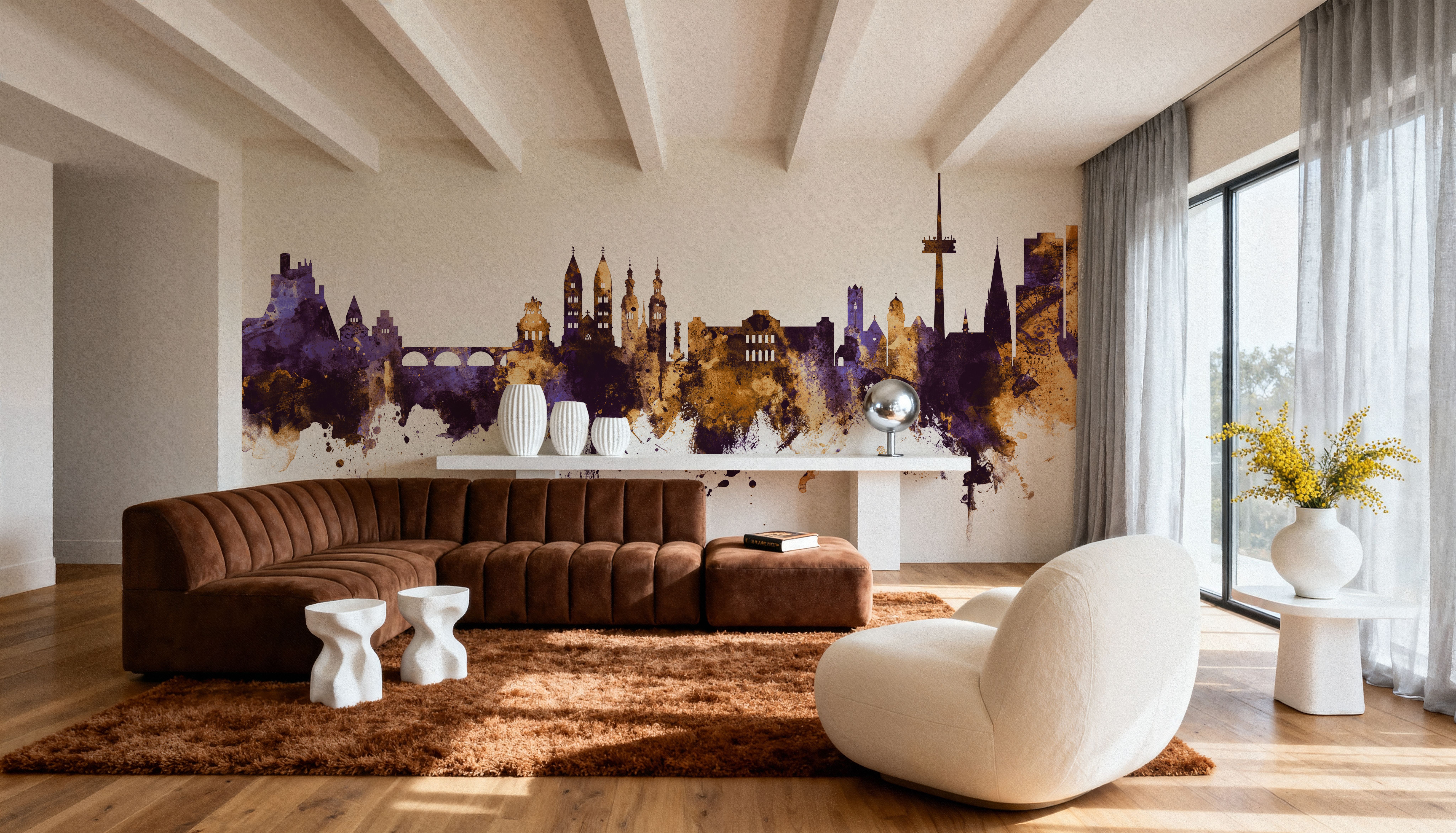 Koblenz Germany Skyline Purpl & Gold