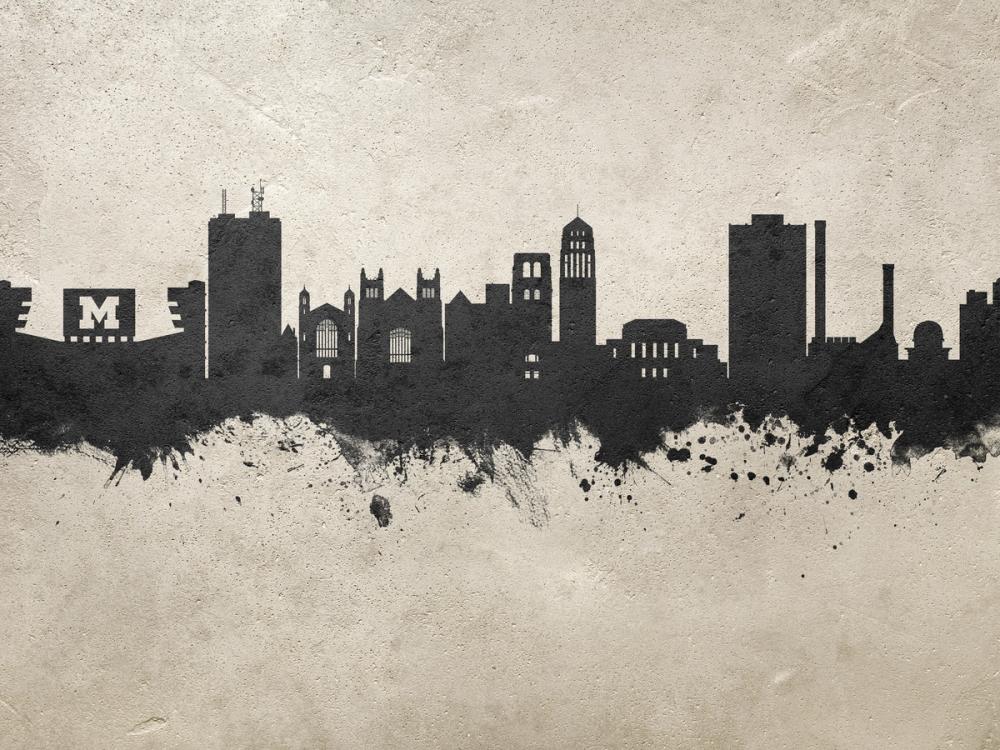 Ann Arbor Michigan Skyline Concrete