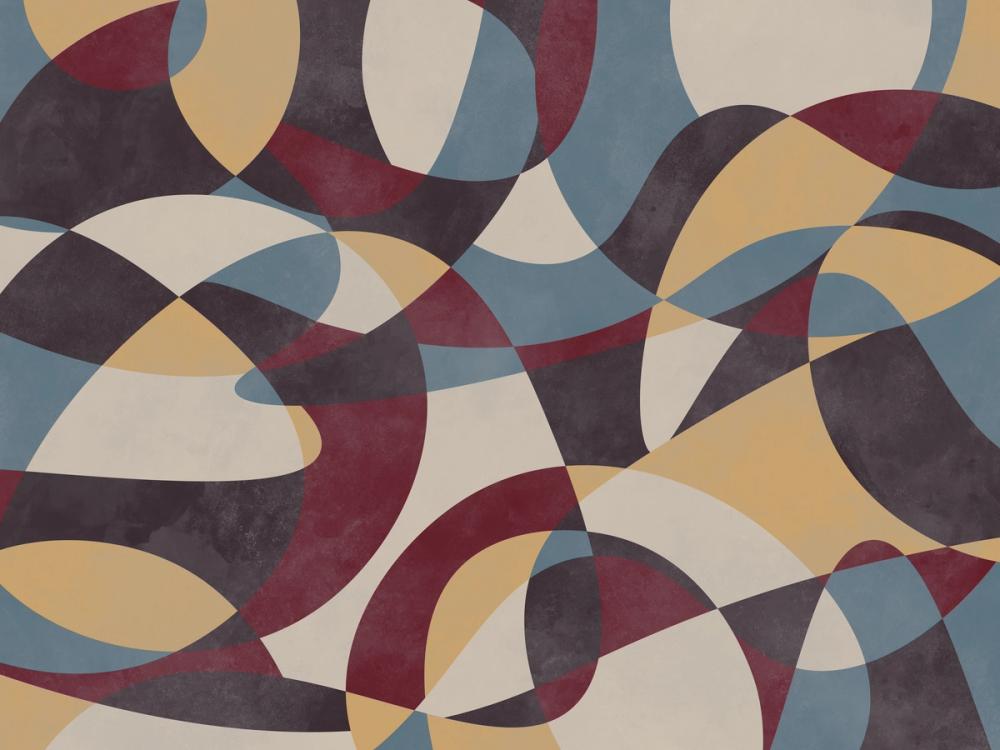 abstract soft shapes with a midcentury feel