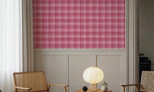 Stripy Gingham, Raspberry