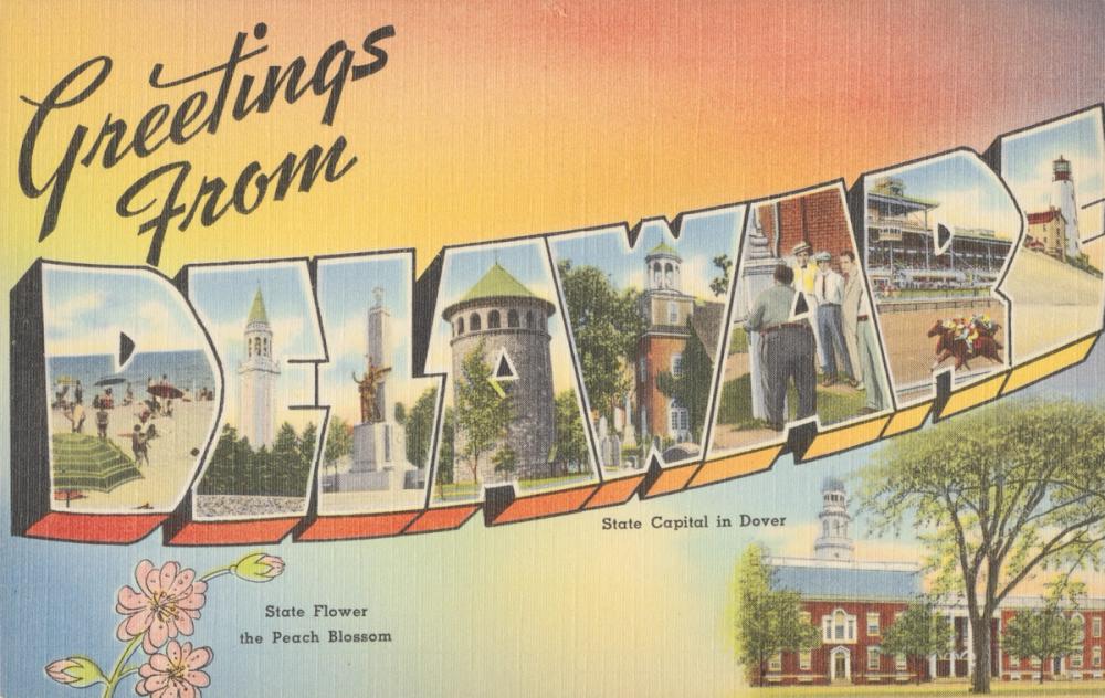 Greetings from Delaware - Screenprint Postcard