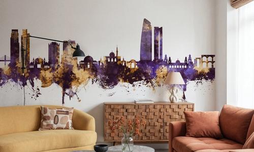 Amman Skyline Purple & Gold