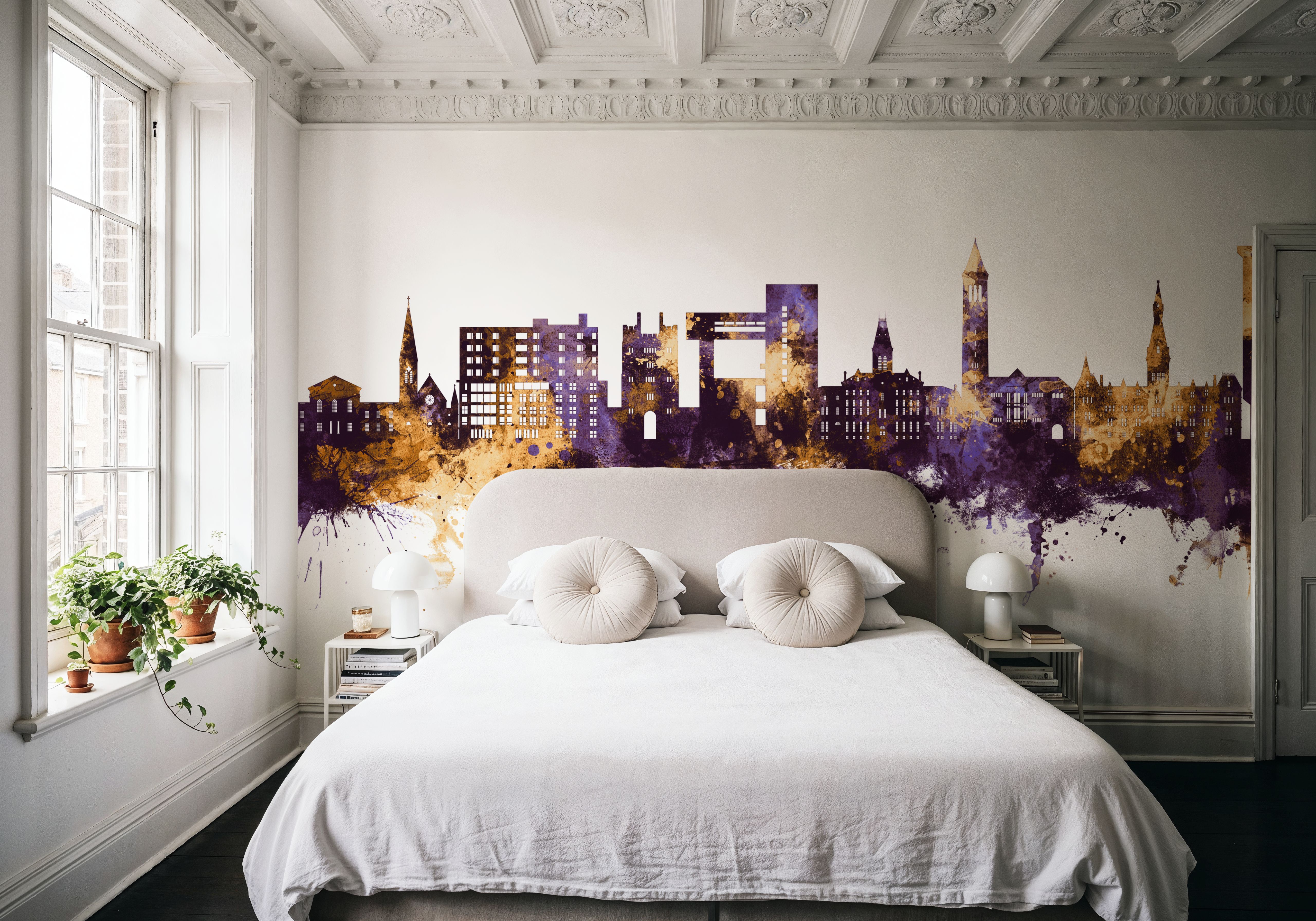 Ithaca New York Skyline Purple & Gold