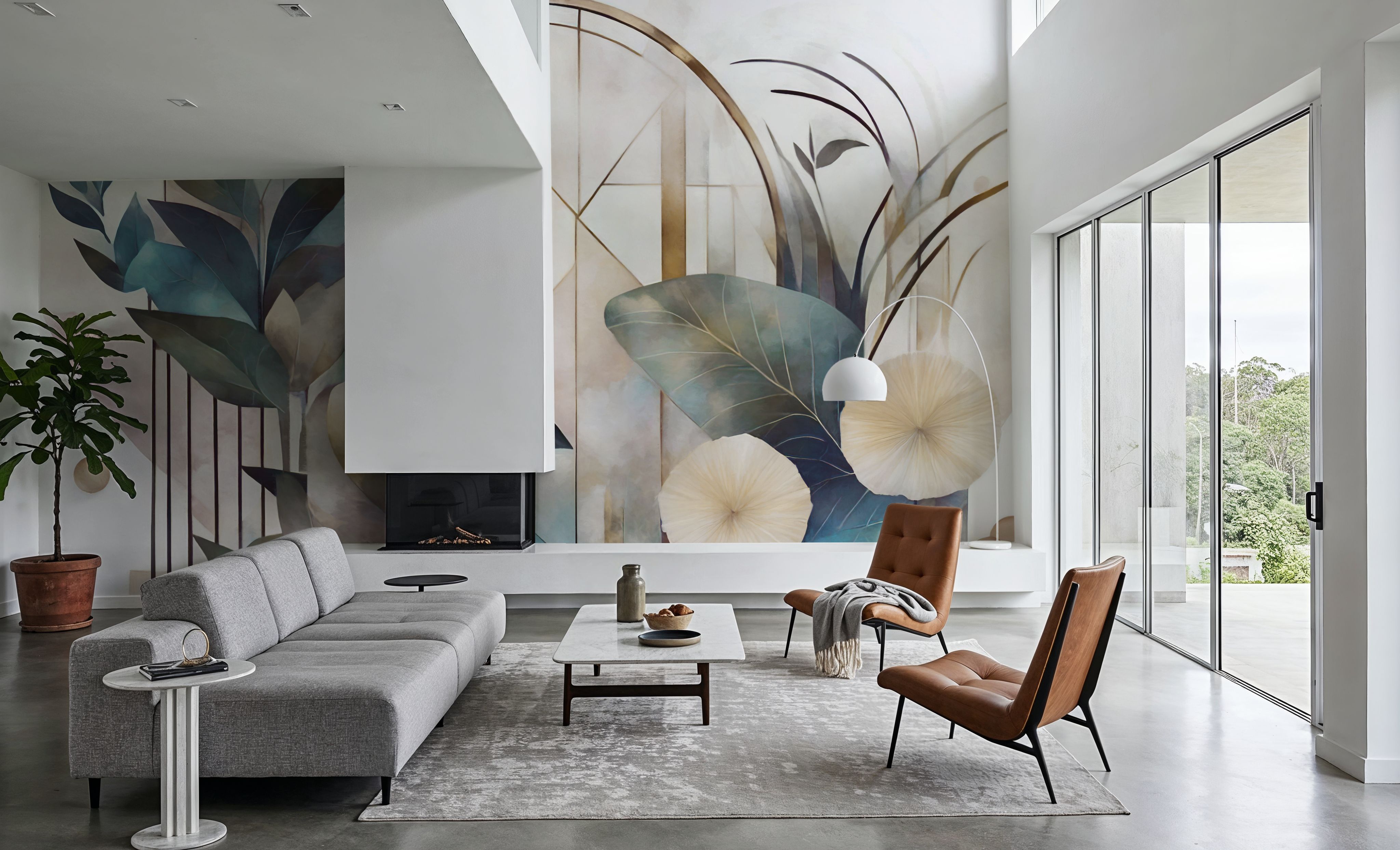 Art Deco Floral Geometry Yellow