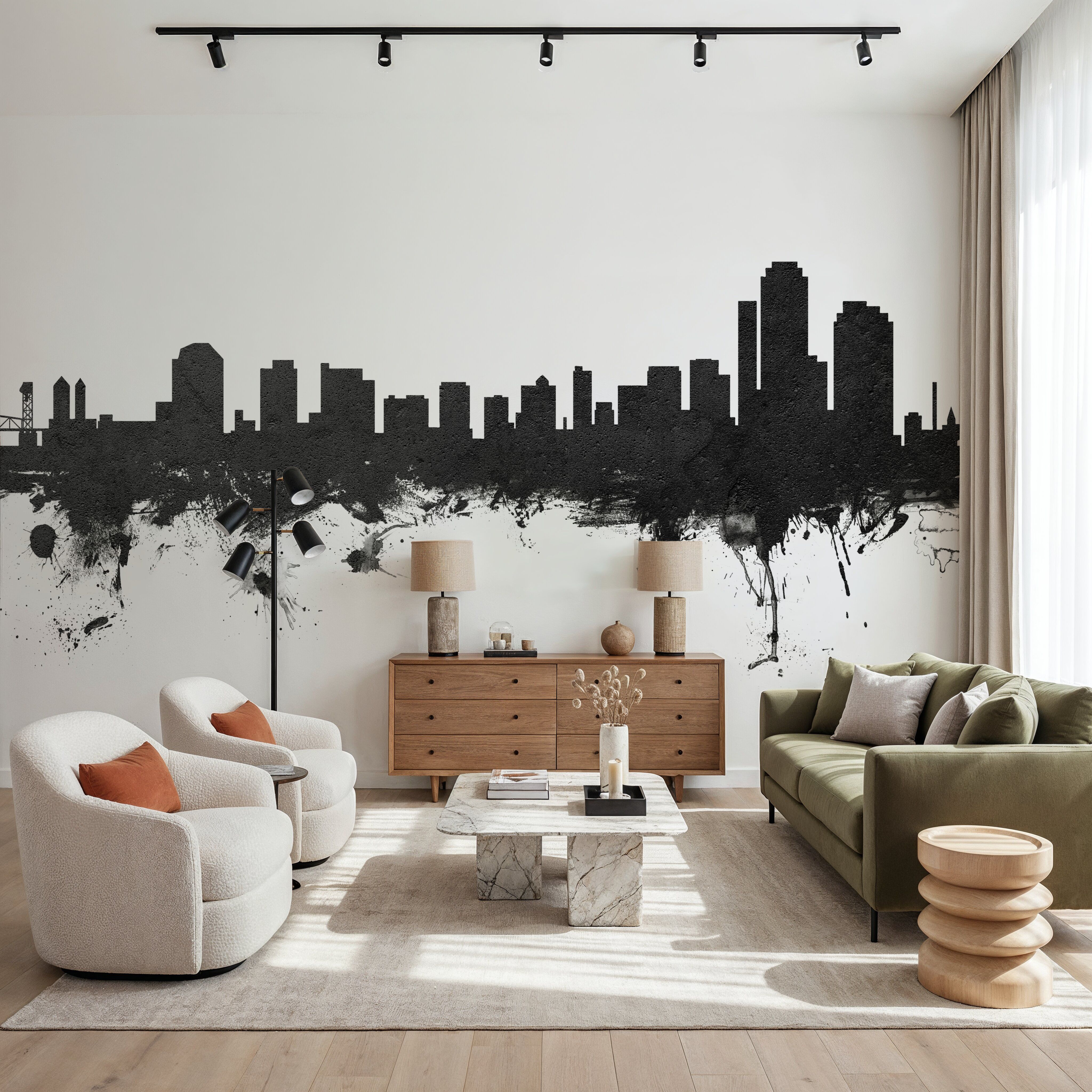 Wilmington Delaware Skyline Black & White