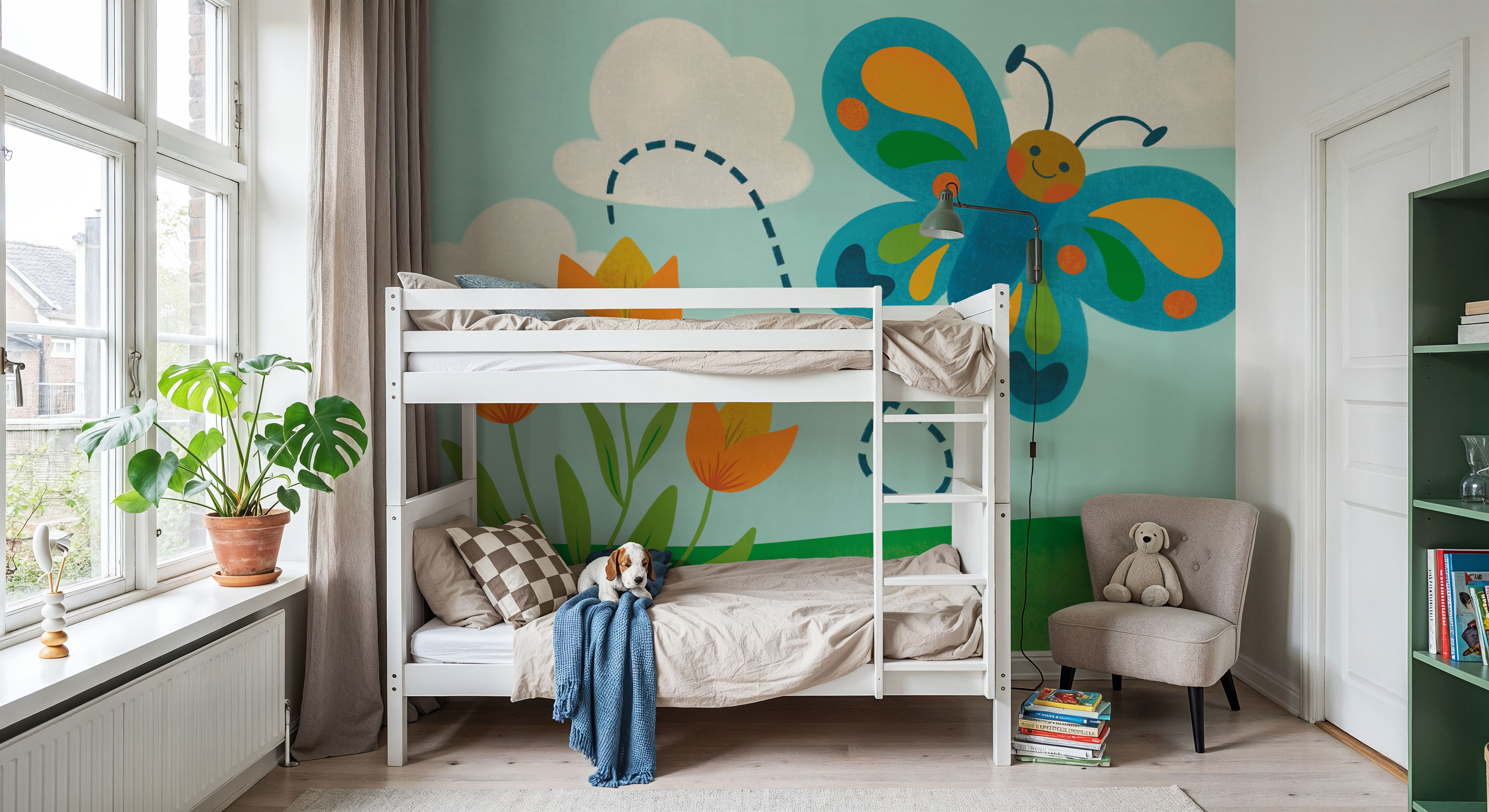 Retro Spring Butterfly, Tapeten