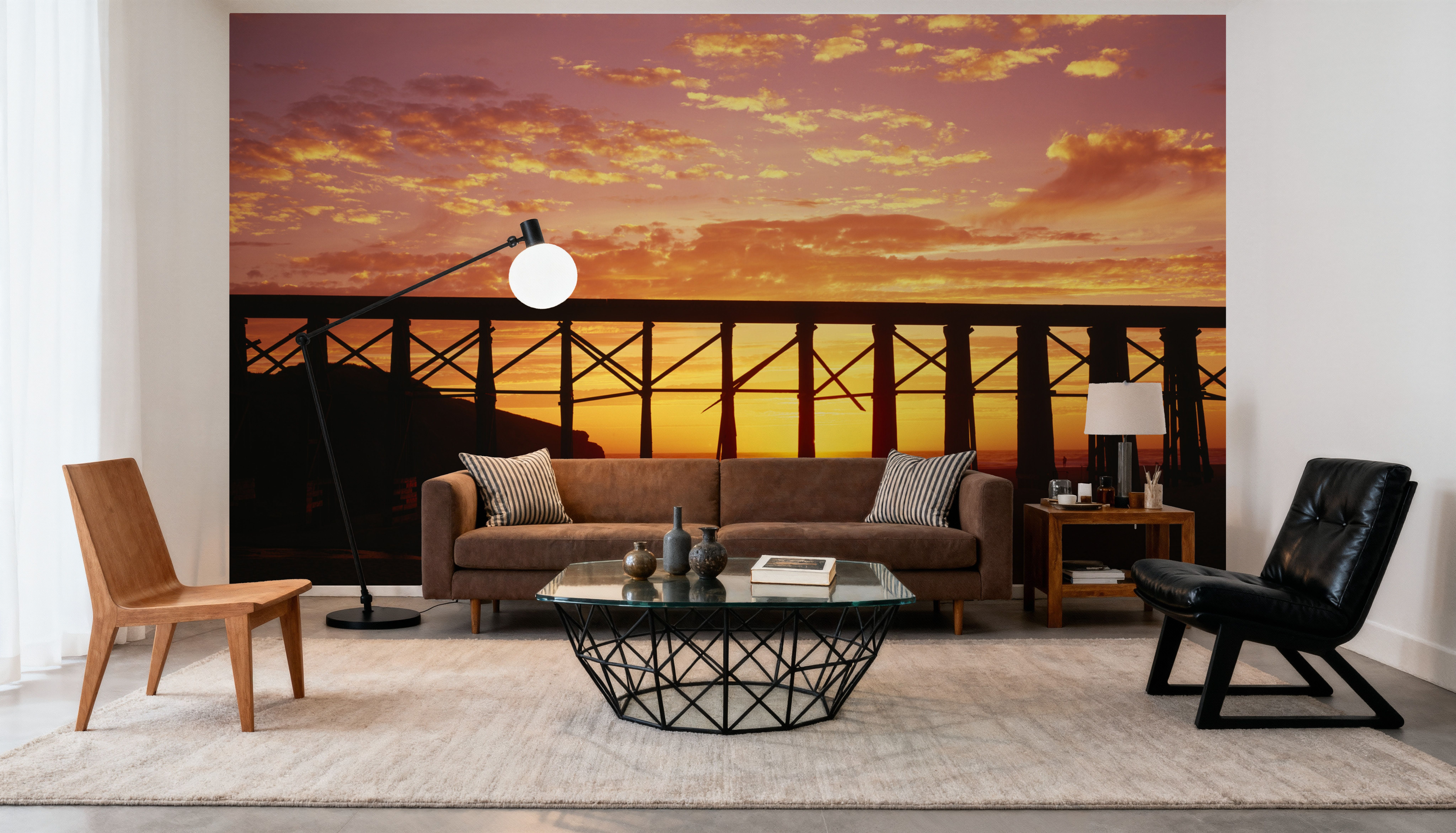 Sunset Pier Silhouette, Wallpaper