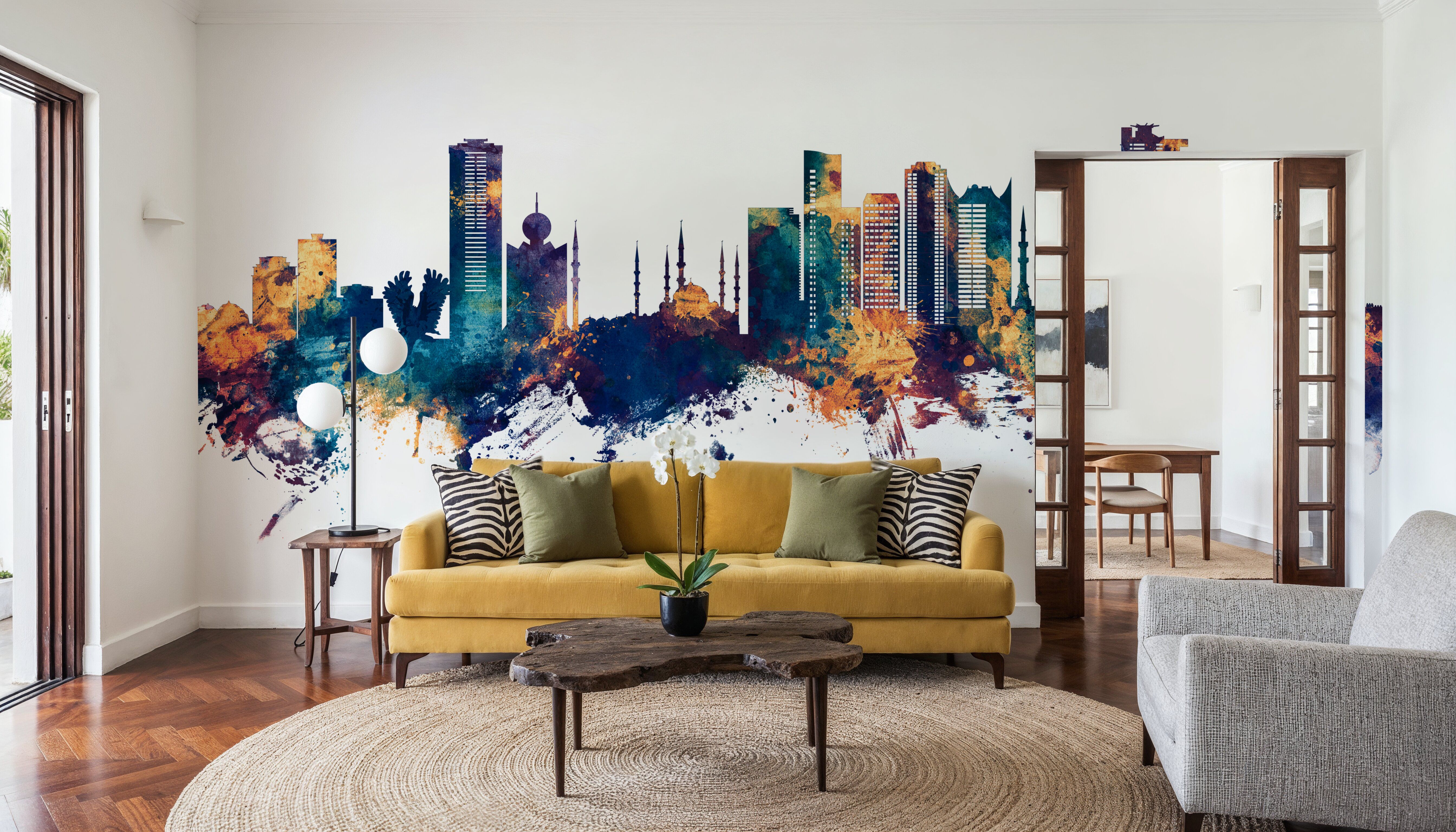 Fujairah Skyline Blue & Bronze