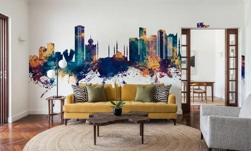 Fujairah Skyline Blue & Bronze