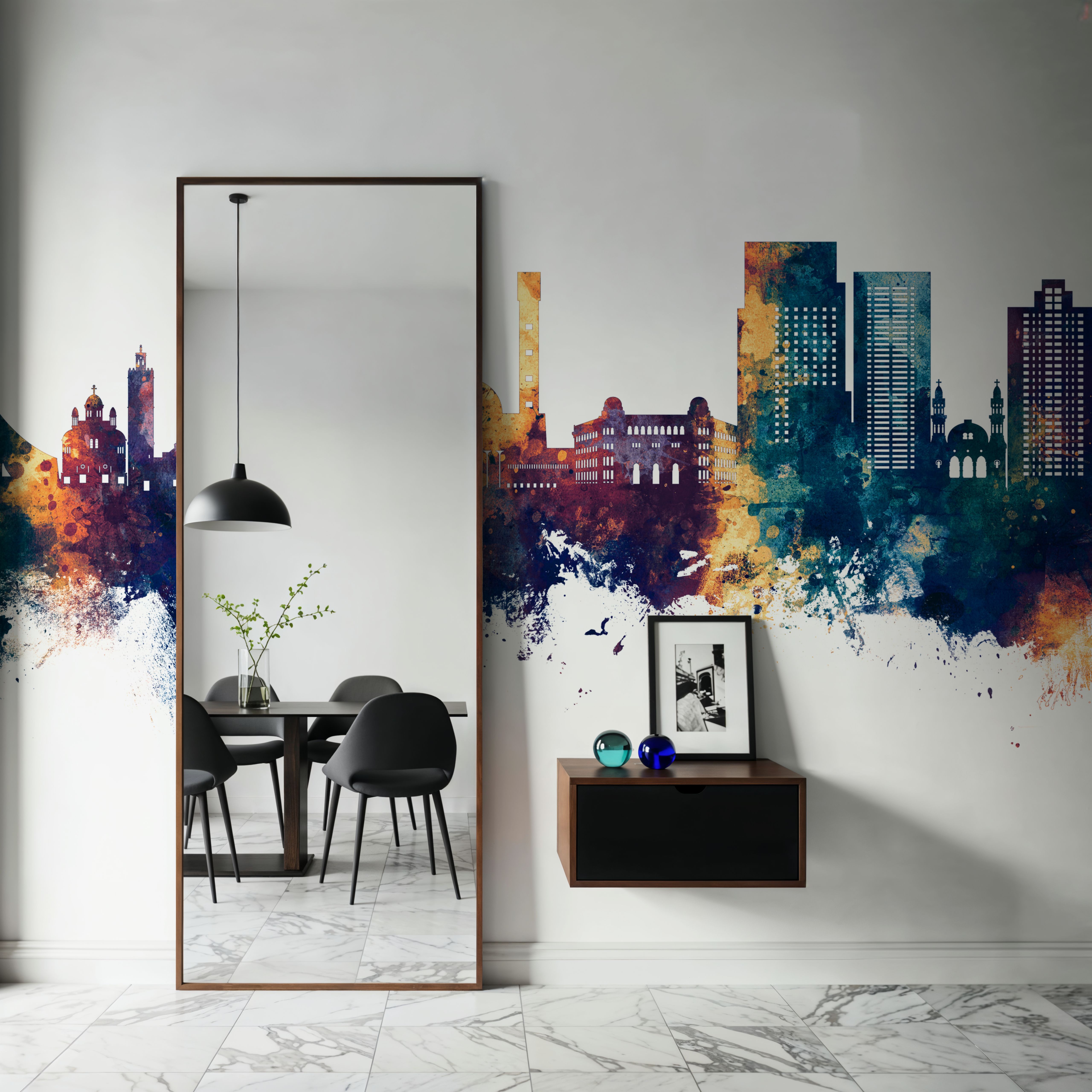 Algiers Algeria Skyline Blue & Bronze