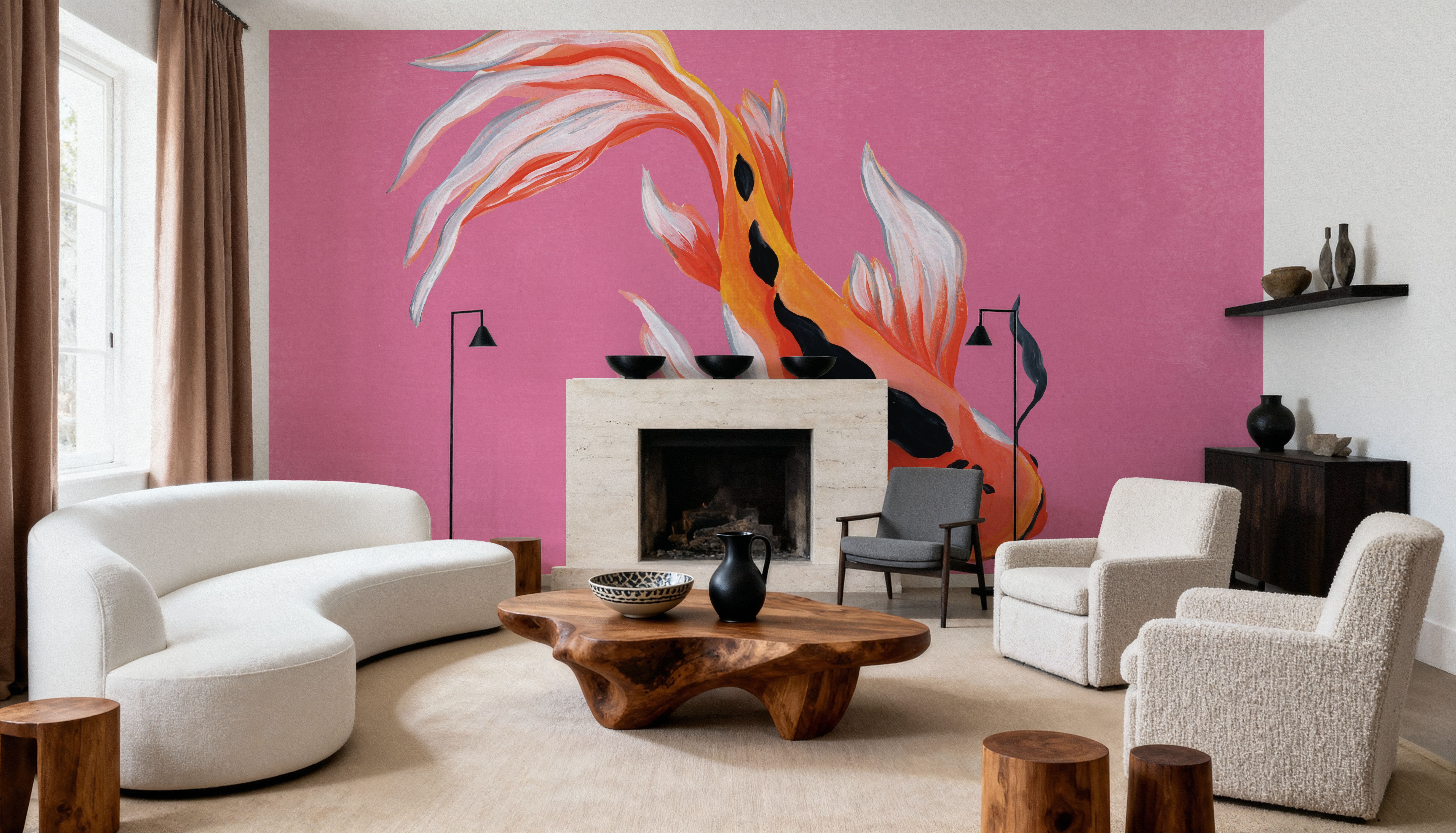 Colorful Koi III, Behang