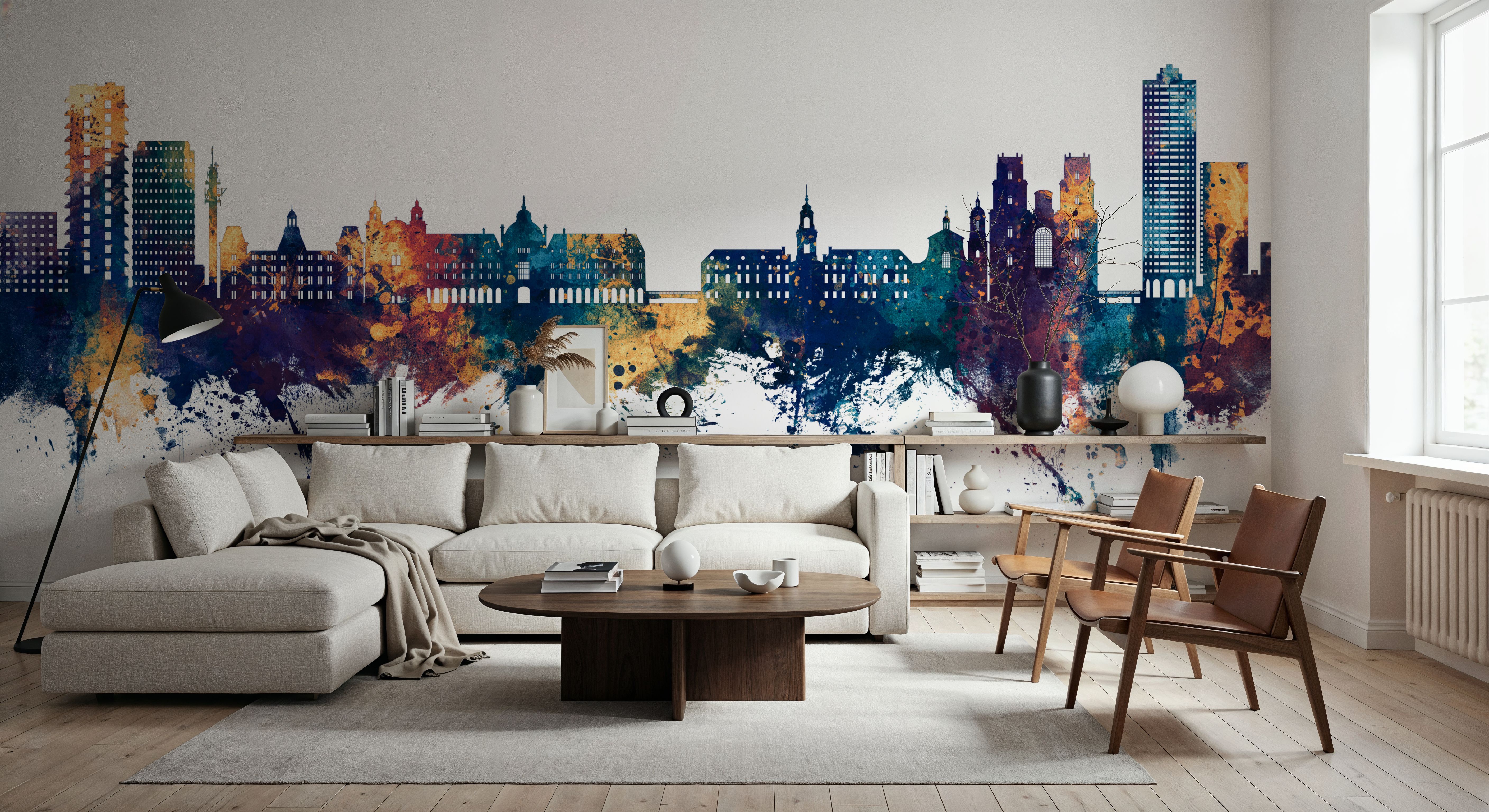 Rennes France Skyline Blue & Bronze