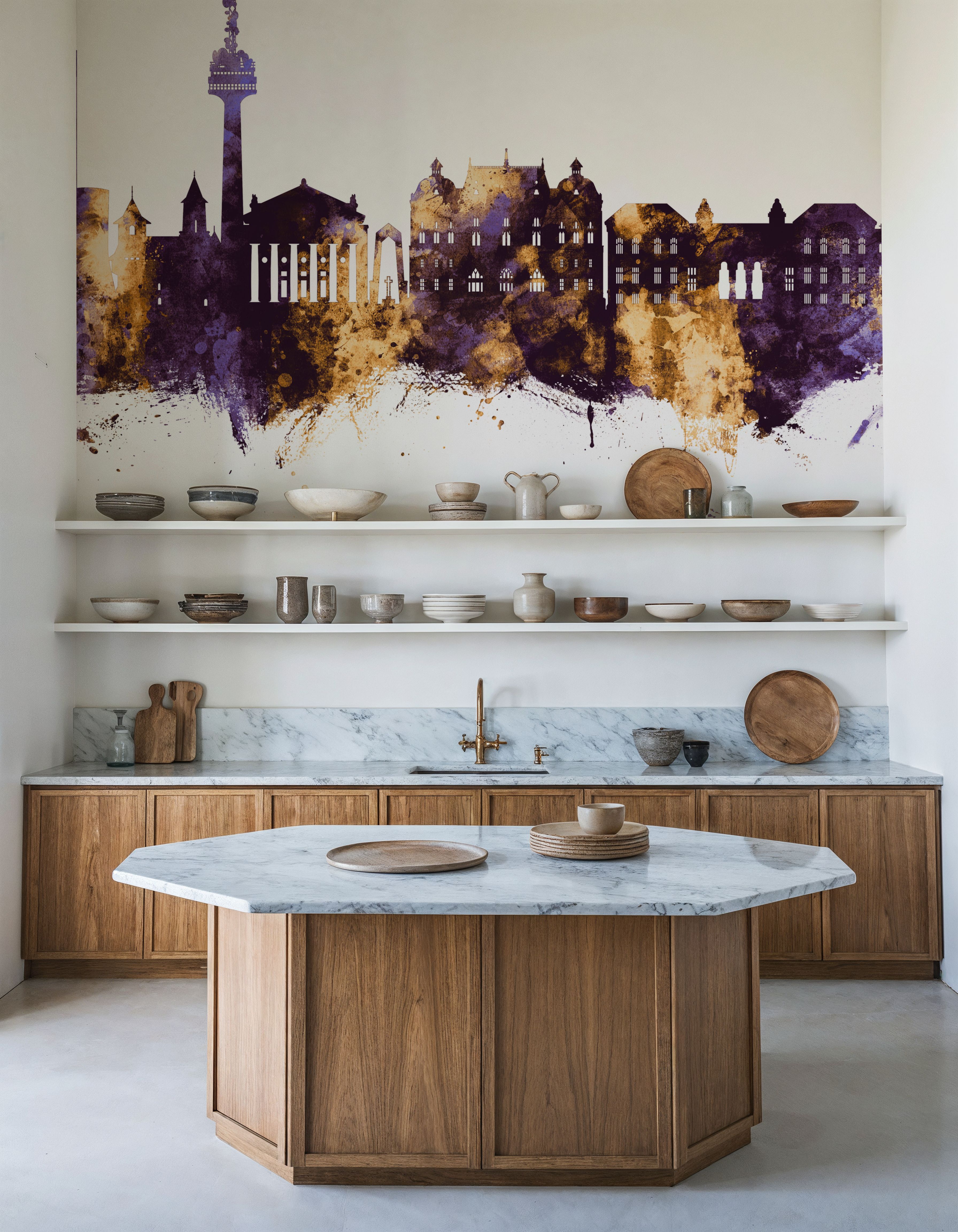 Galaţi Romania Skyline Purple & Gold