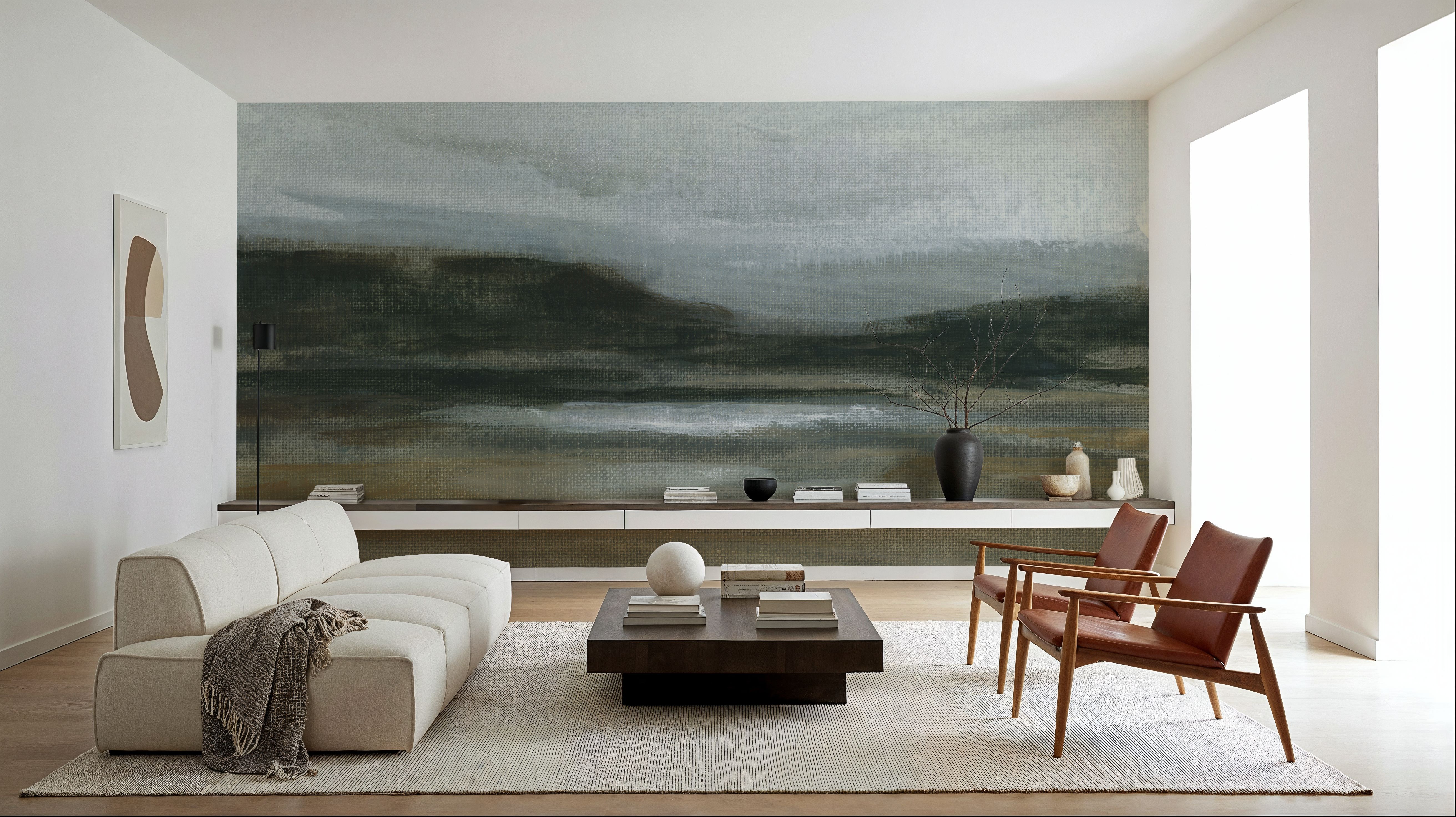 Misty River Valley on Canvas