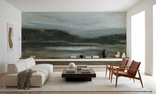 Misty River Valley on Canvas