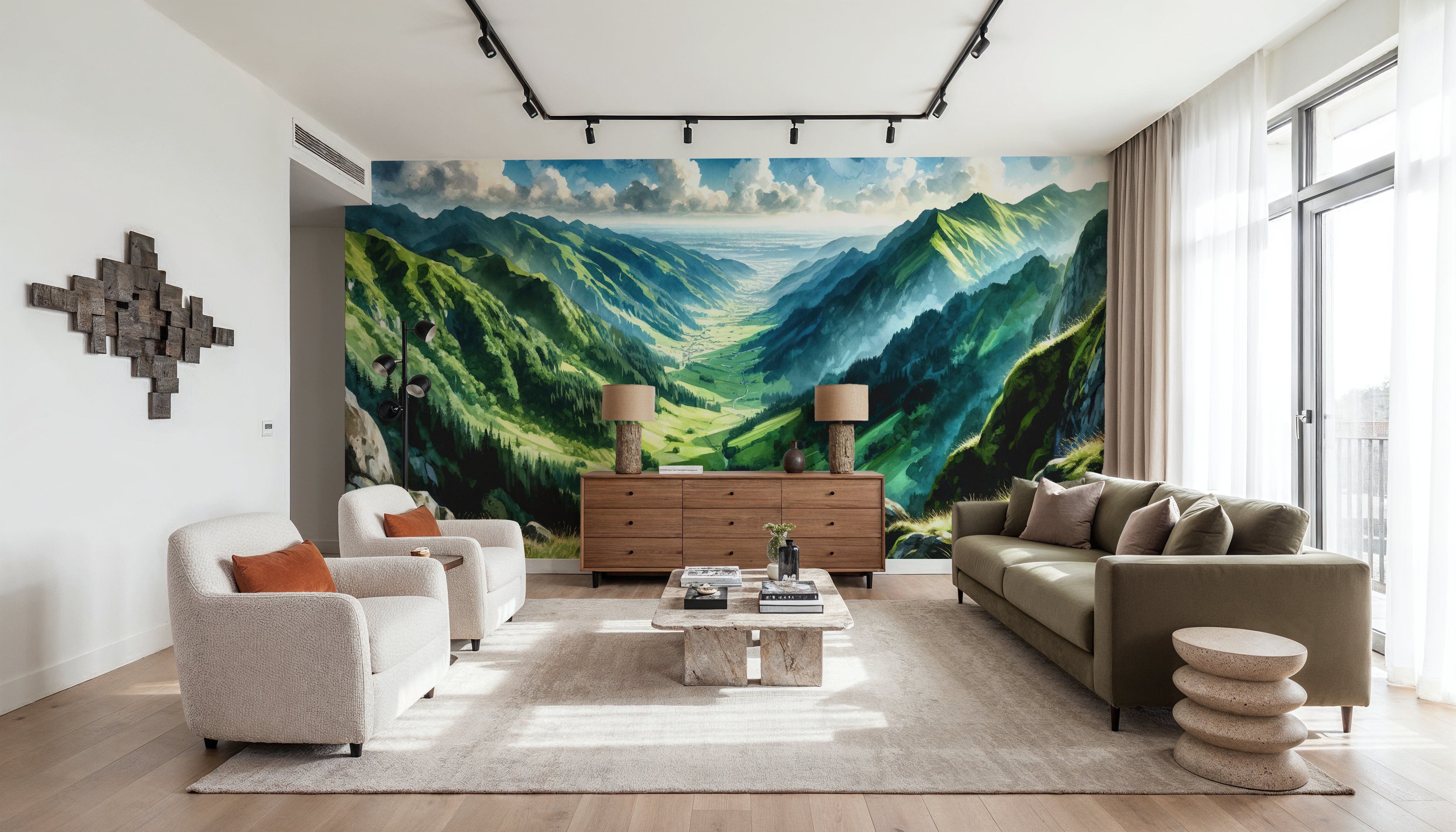 Expansive Mountain Valley Landscape