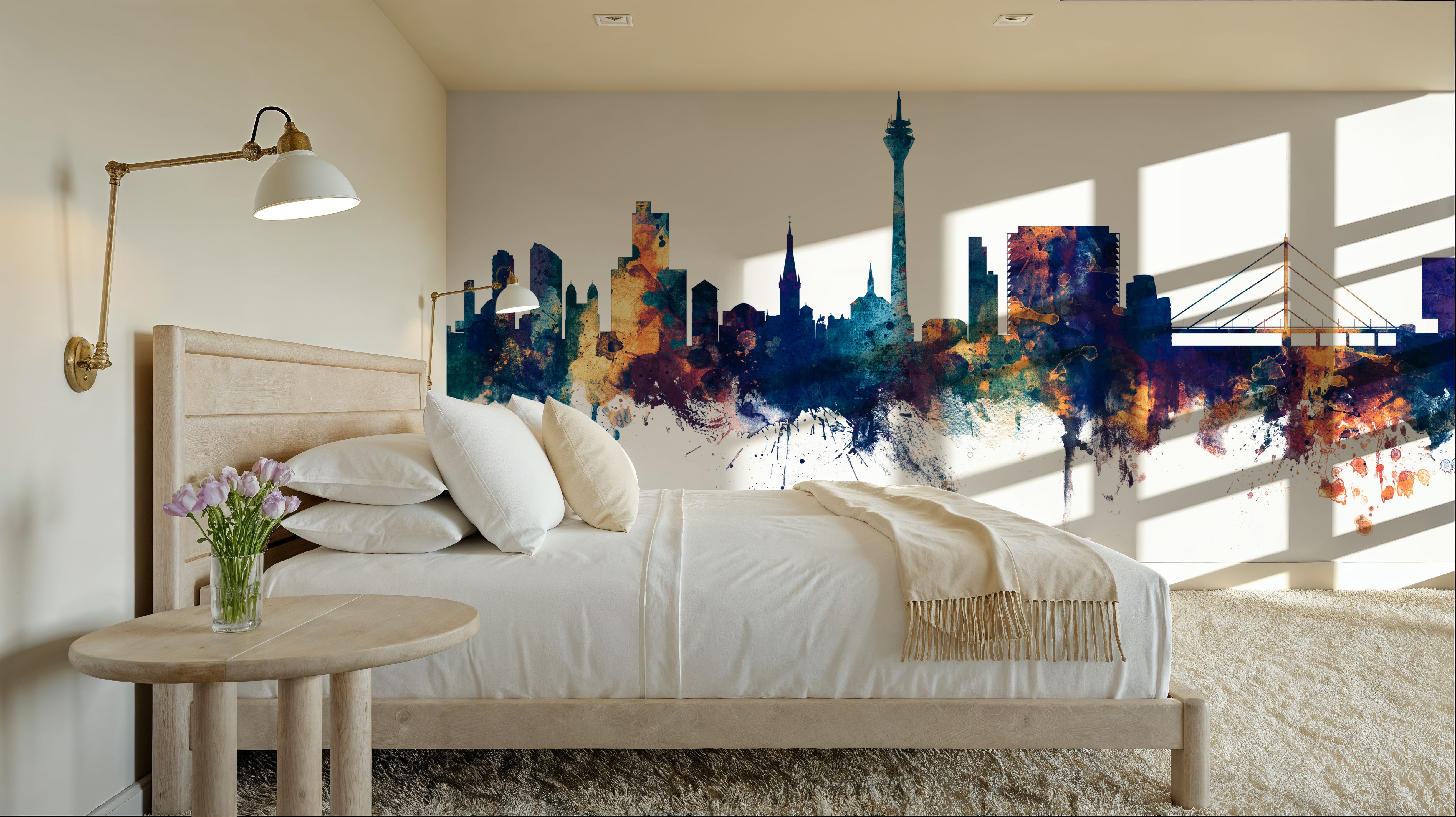 Düsseldorf Germany Skyline Blue & Bronze