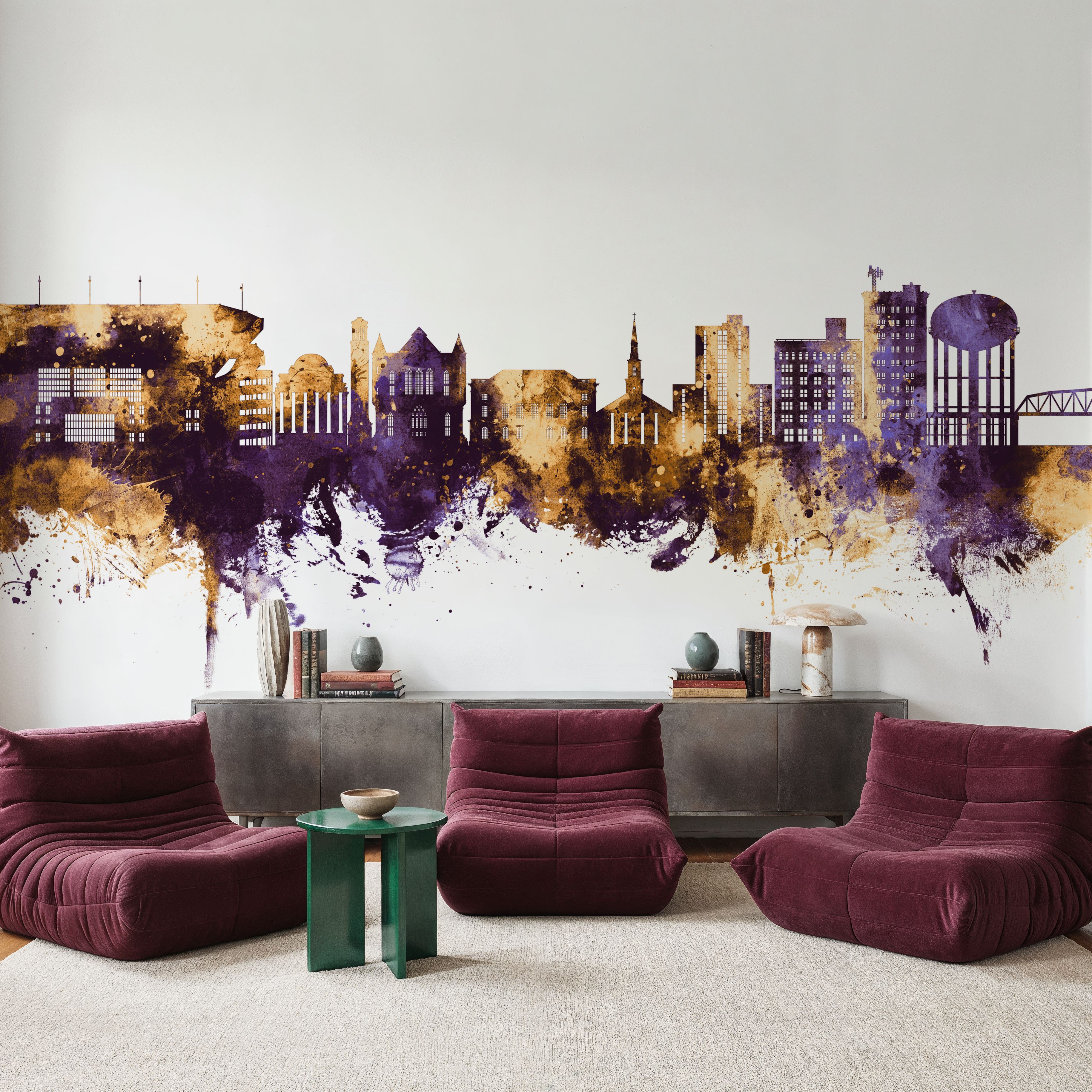Tuscaloosa Alabama Skyline Purple & Gold