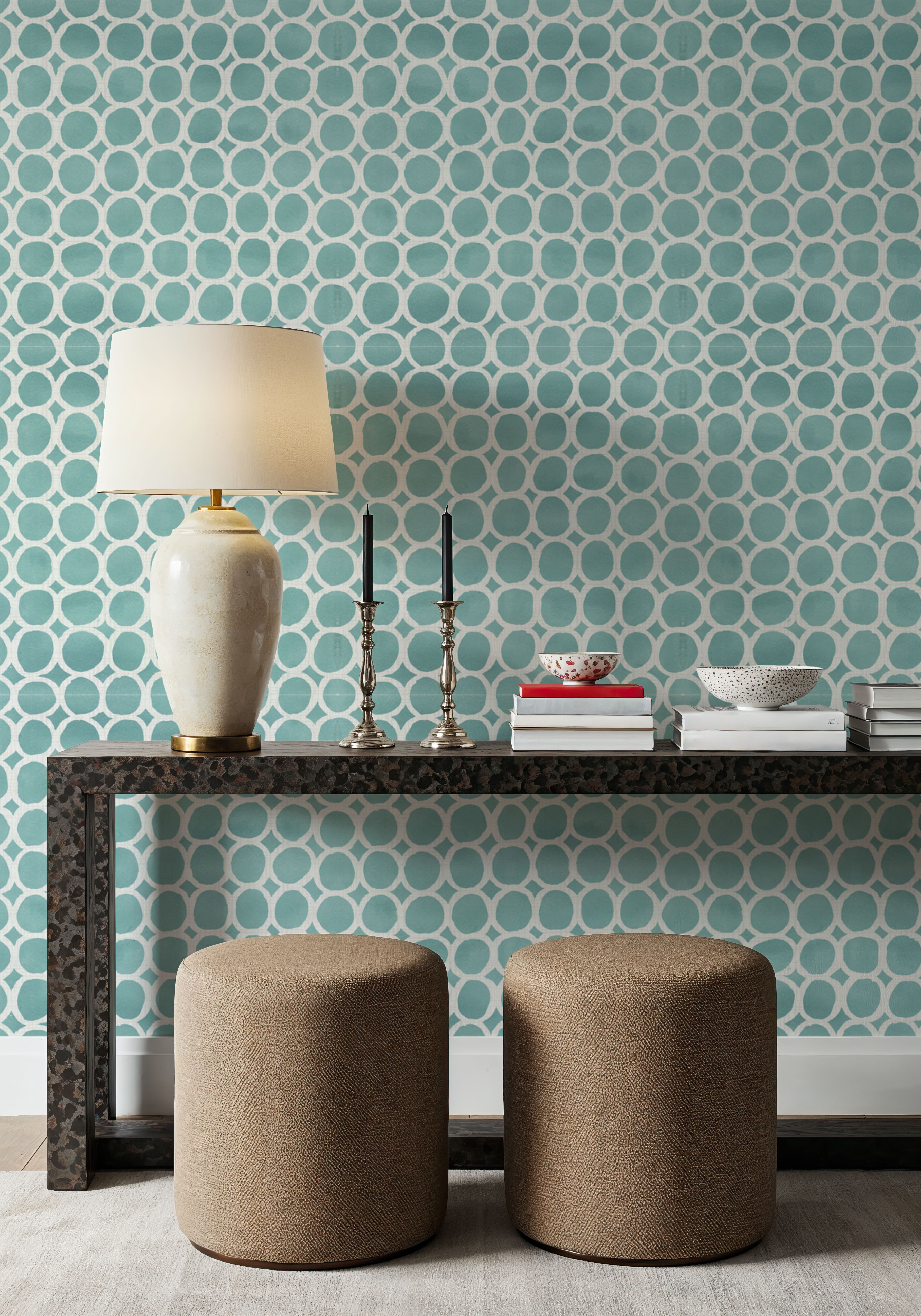 Mixed Blue Circles Inverse, Tapeten