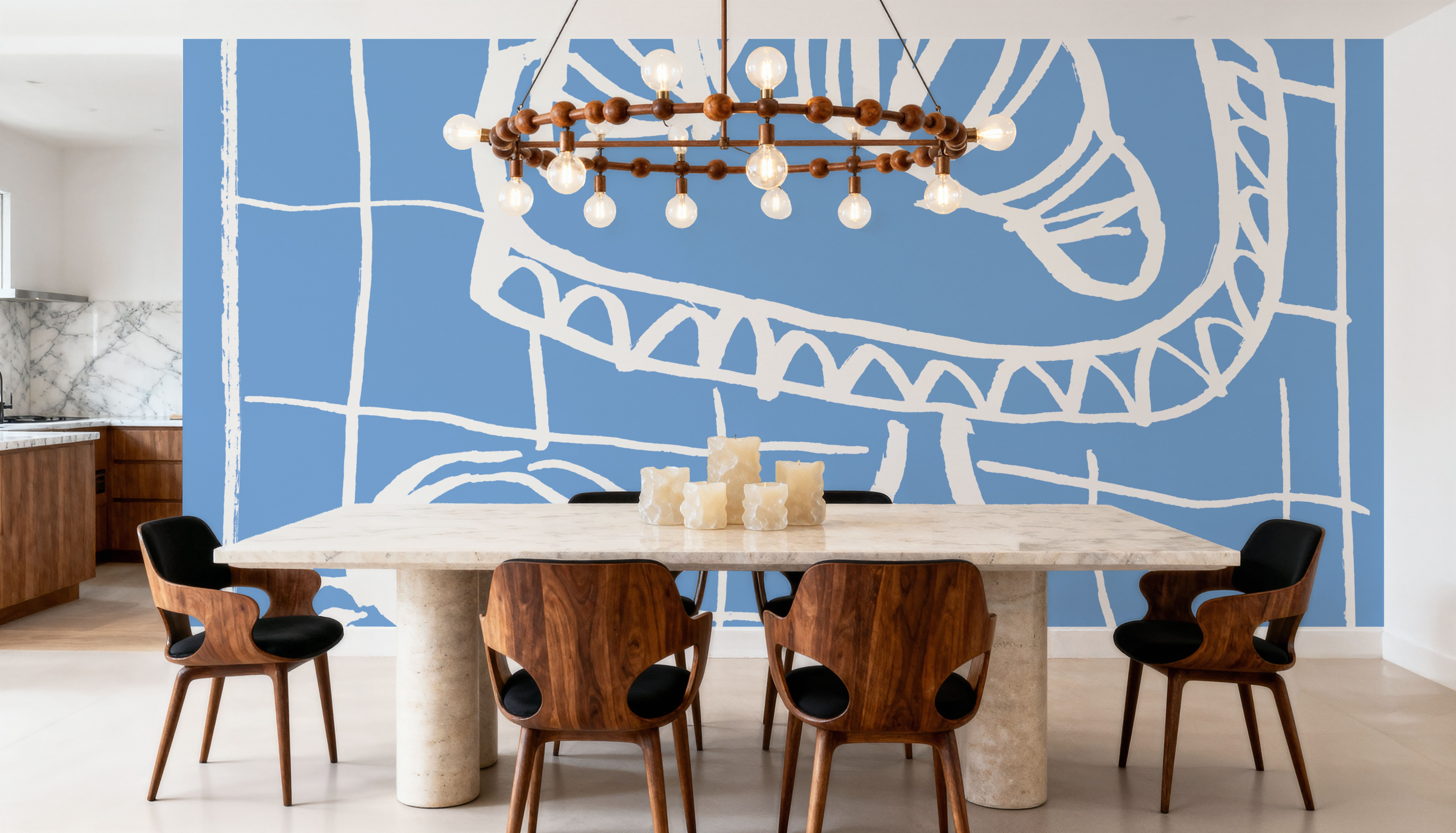 Breakfast Doodles IV Blue