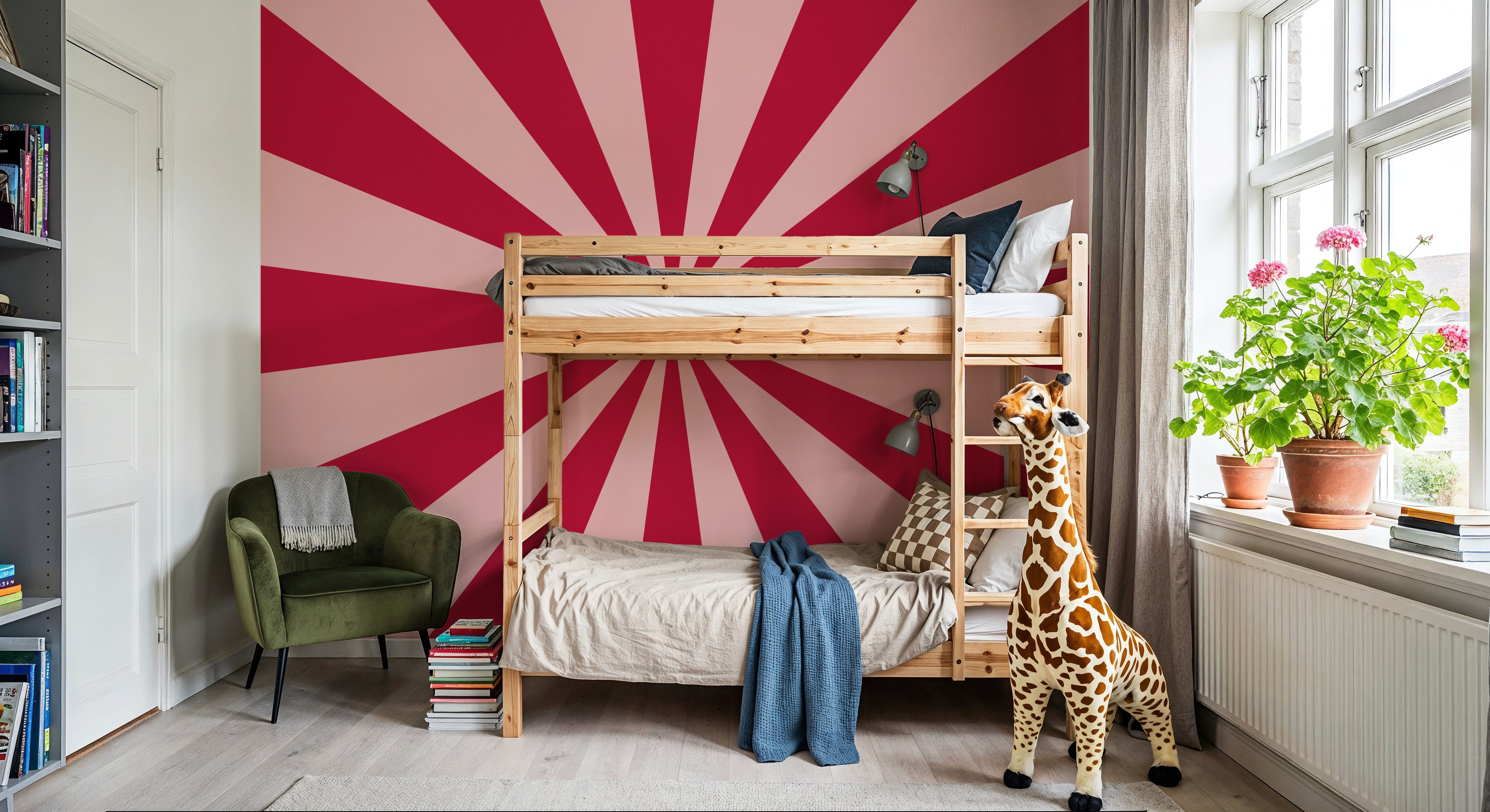 Circus Ceiling, Red on Pink
