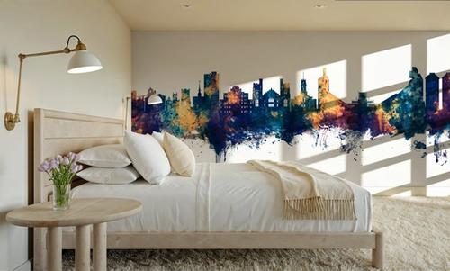 Boulder Colorado Skyline Blue & Bronze