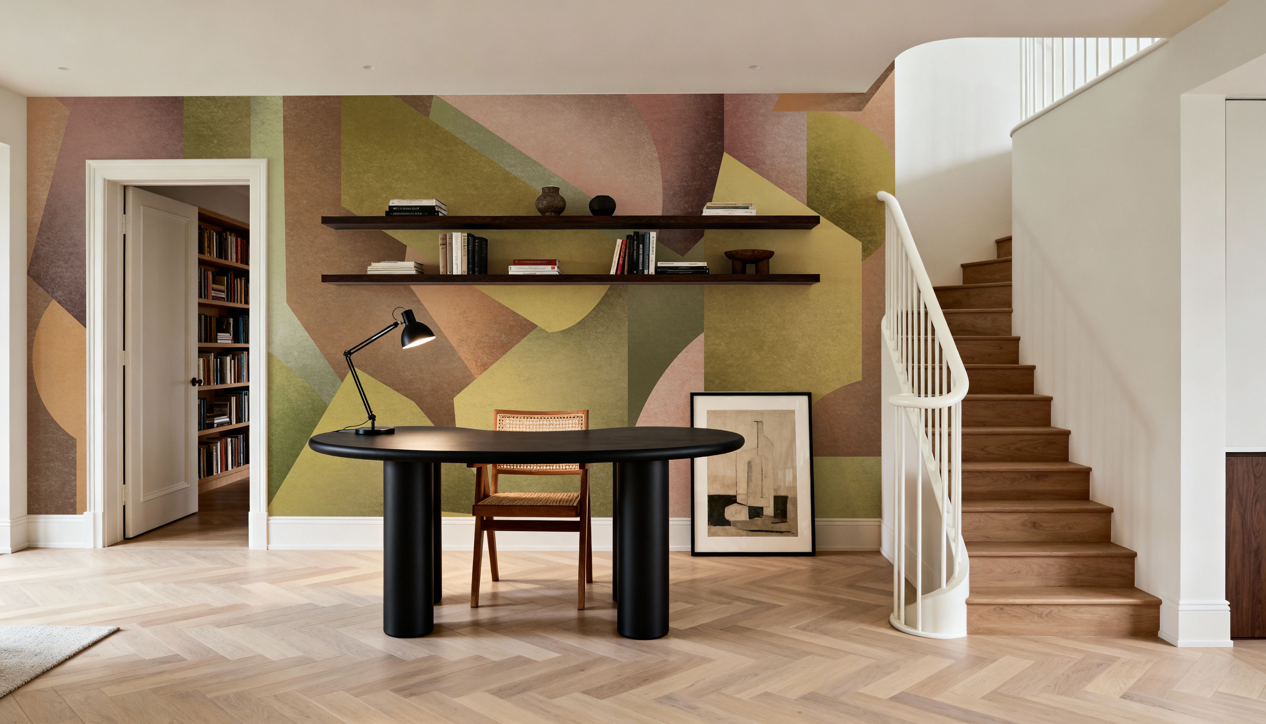 Chalky Geometrica, Spring Green & Rose