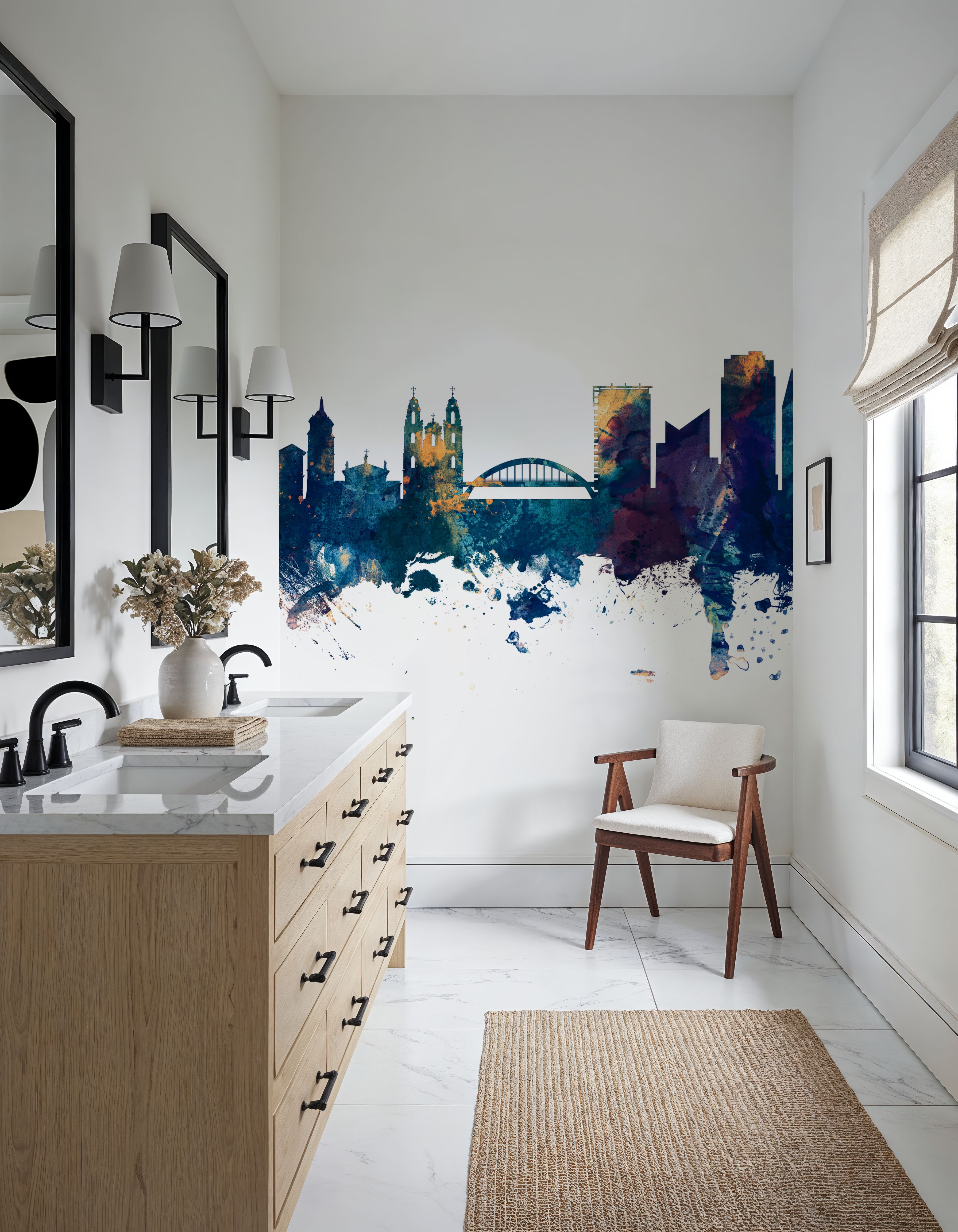 Vilnius Lithuania Skyline Blue & Bronze