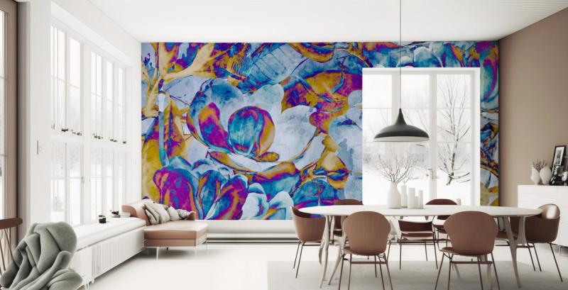 Magnolia art wallpaper mural 100% PVC-free and non-toxic